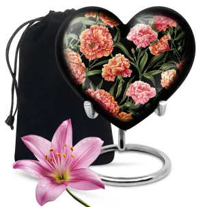 Purple Meadow Large Cremation Urn, Heart-Themed to Honour
