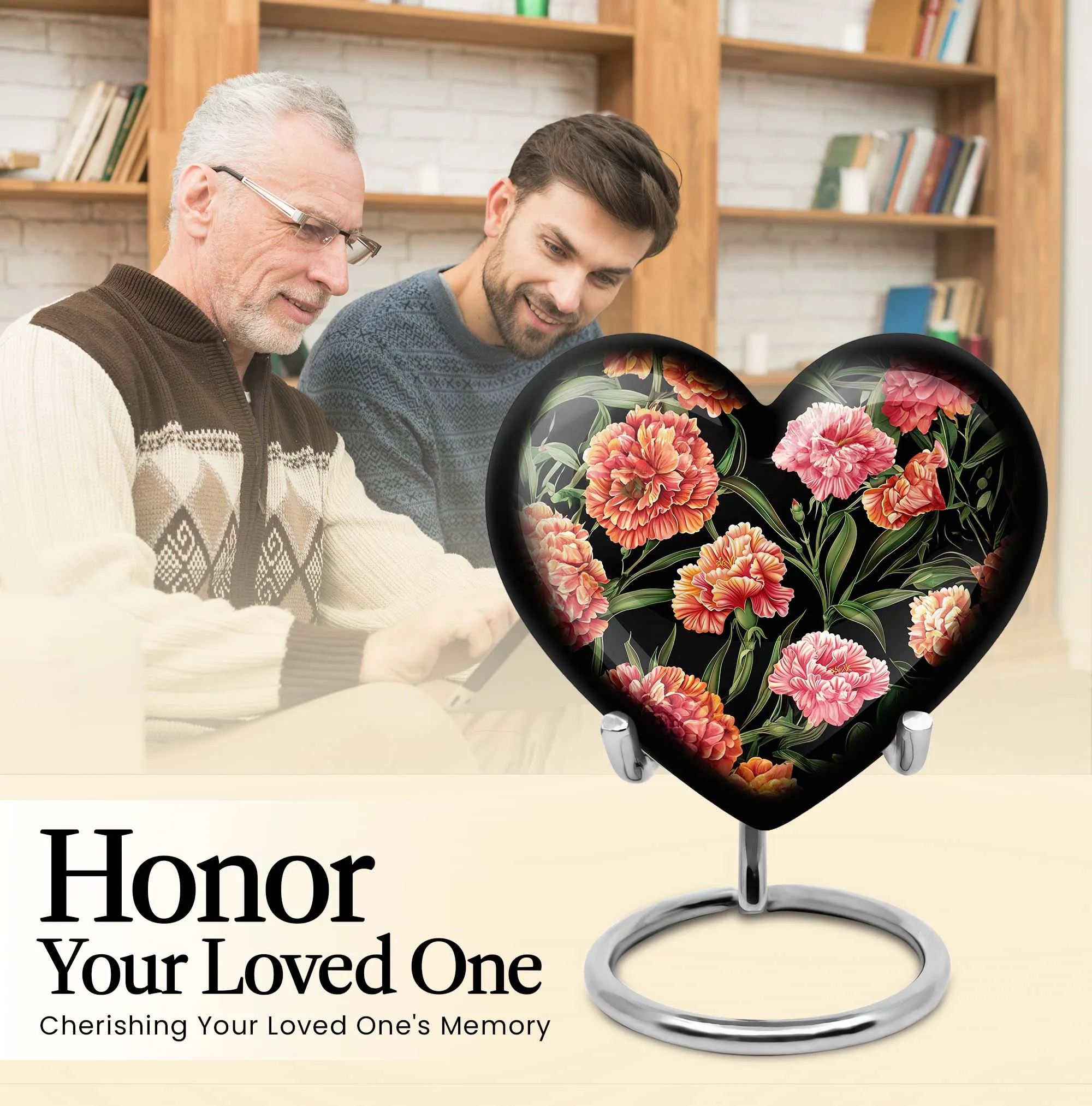 Purple Meadow Large Cremation Urn, Heart-Themed to Honour