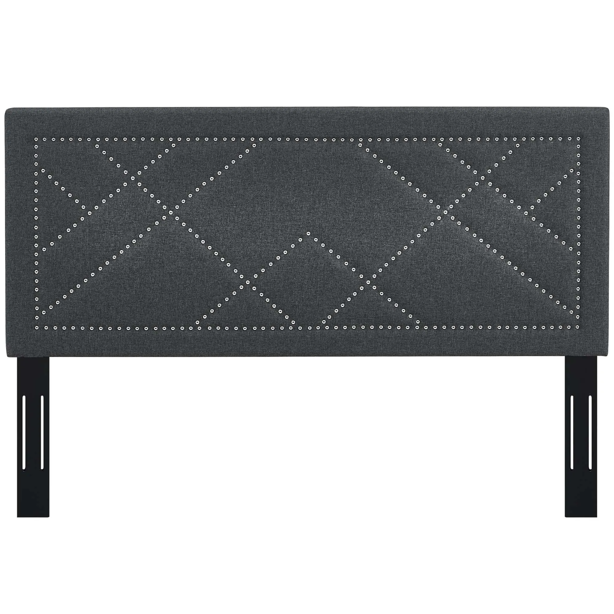 Reese Nailhead Upholstered Linen Fabric Headboard by Modway