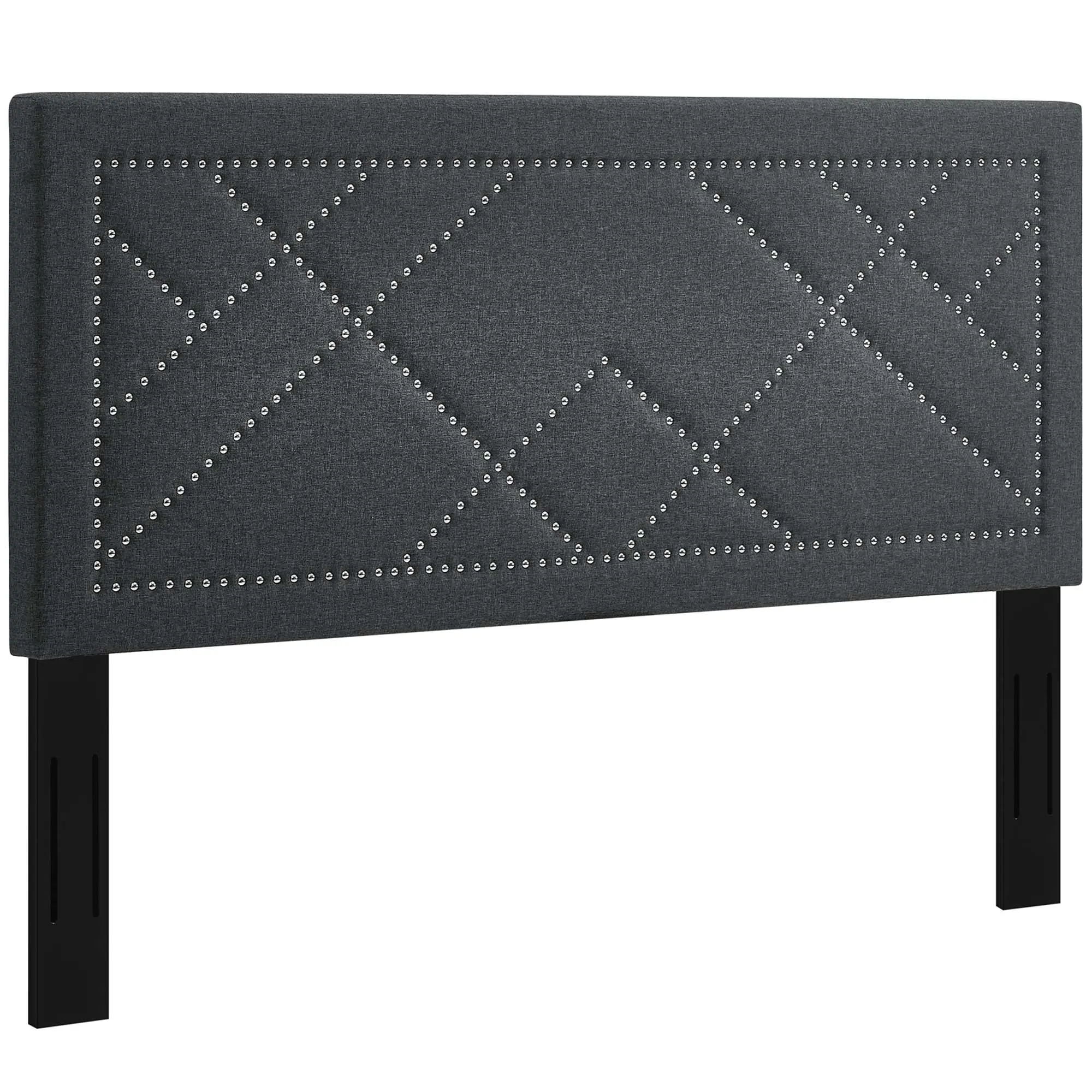 Reese Nailhead Upholstered Linen Fabric Headboard by Modway