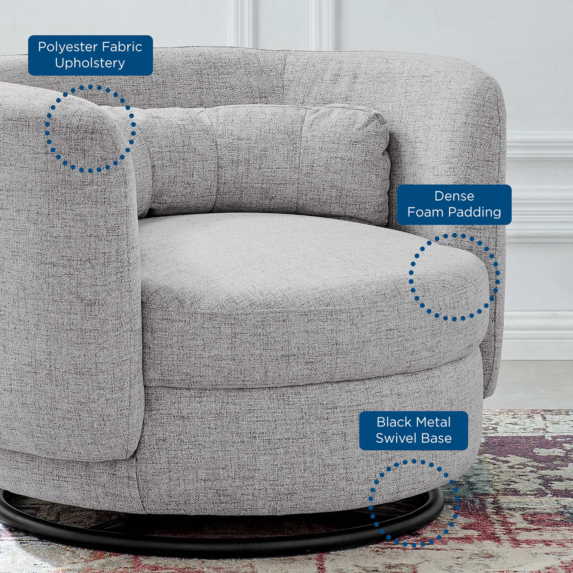 Relish Upholstered Fabric Swivel Chair by Modway