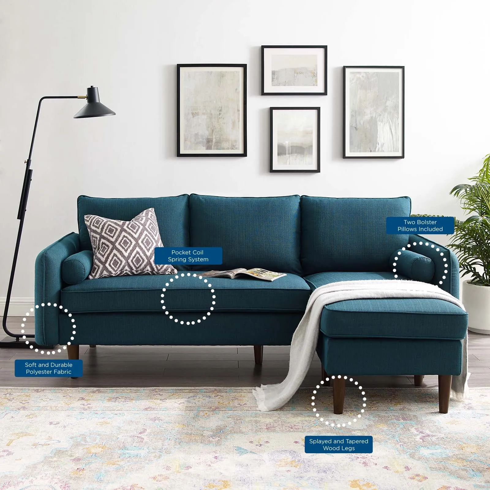 Revive Upholstered Right or Left Sectional Sofa by Modway