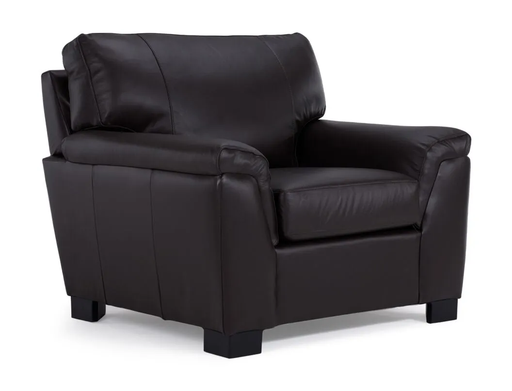 Reynolds Leather Chair - Coffee