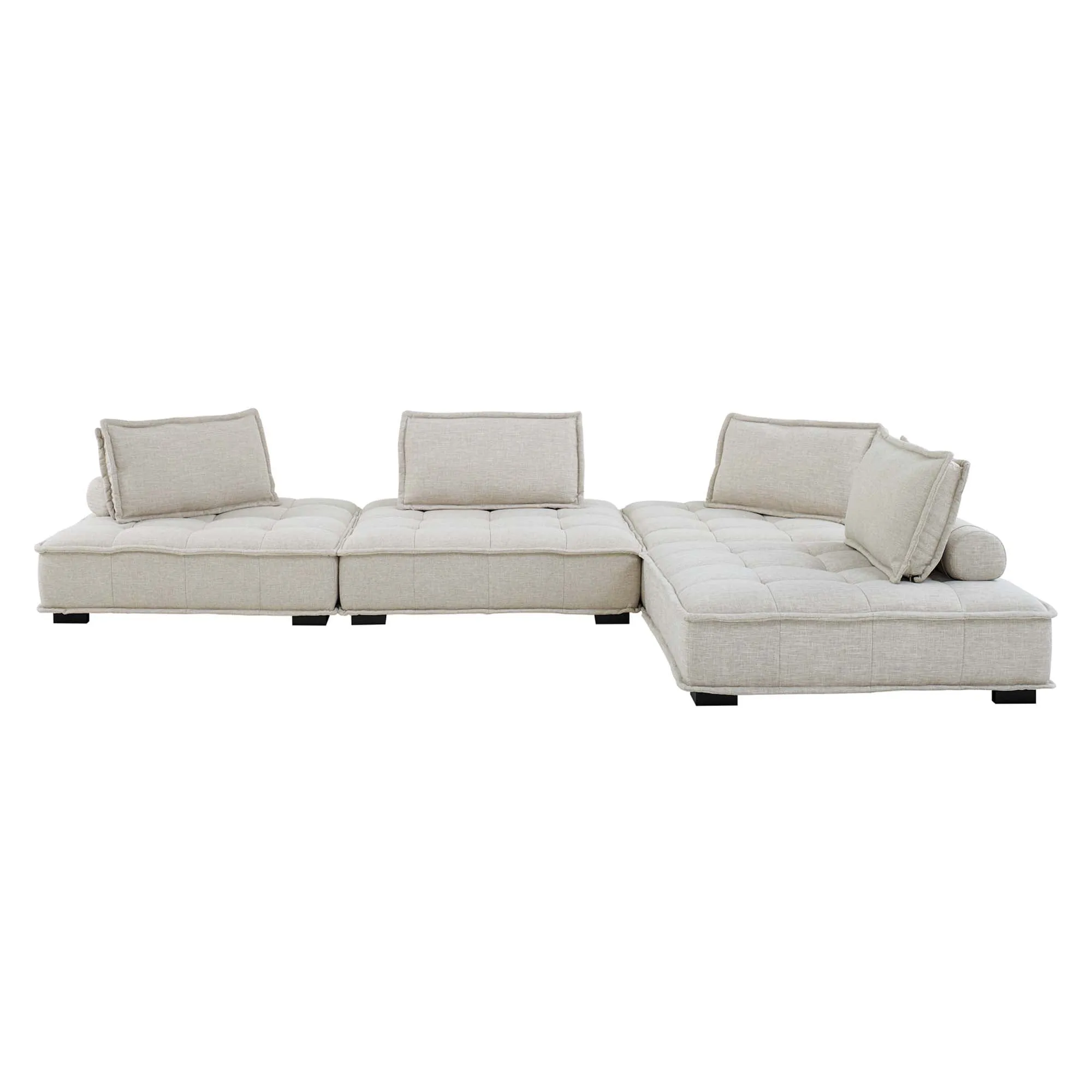 Saunter 4-Piece Tufted Fabric Fabric Sectional Sofa by Modway