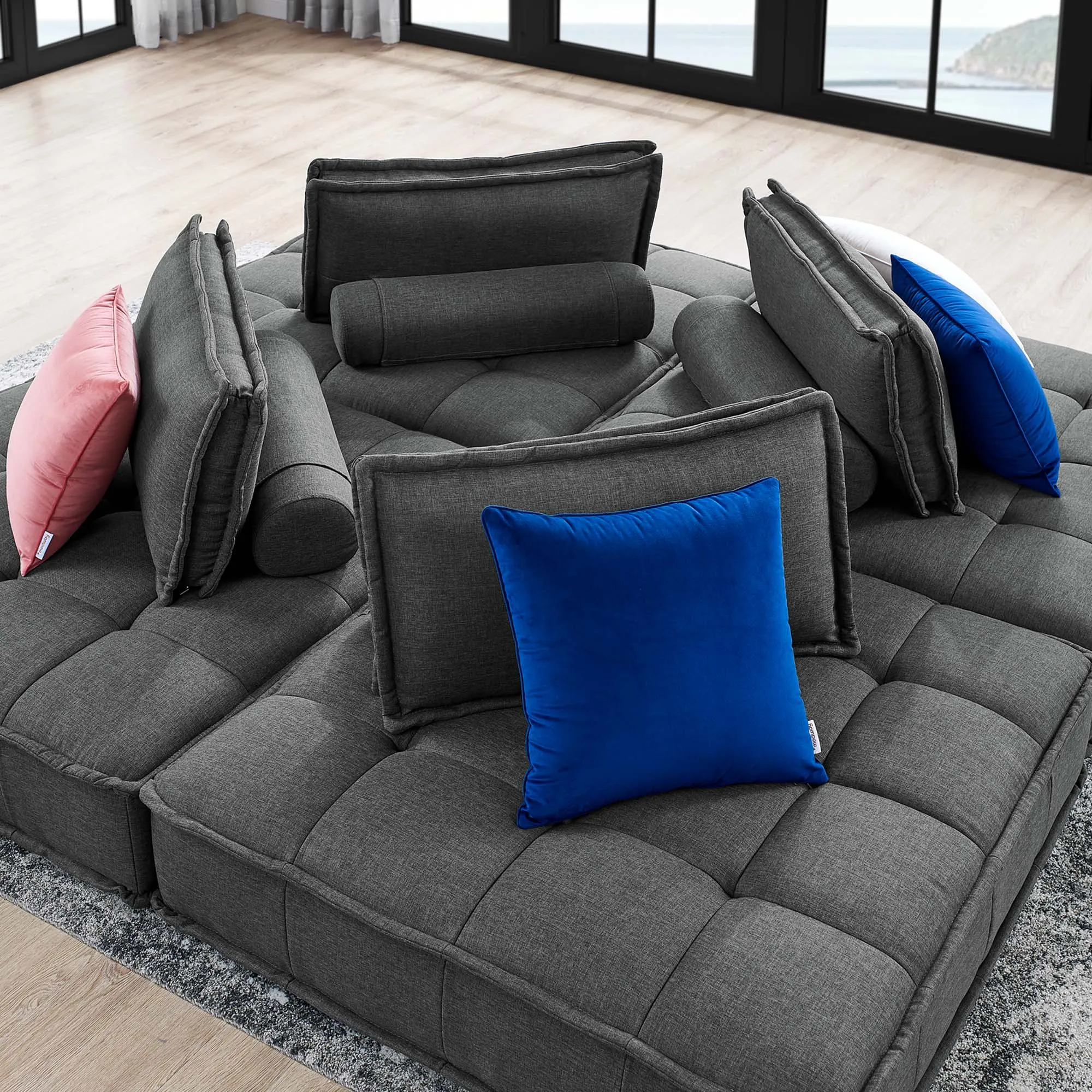 Saunter 4-Piece Tufted Fabric Fabric Sectional Sofa by Modway