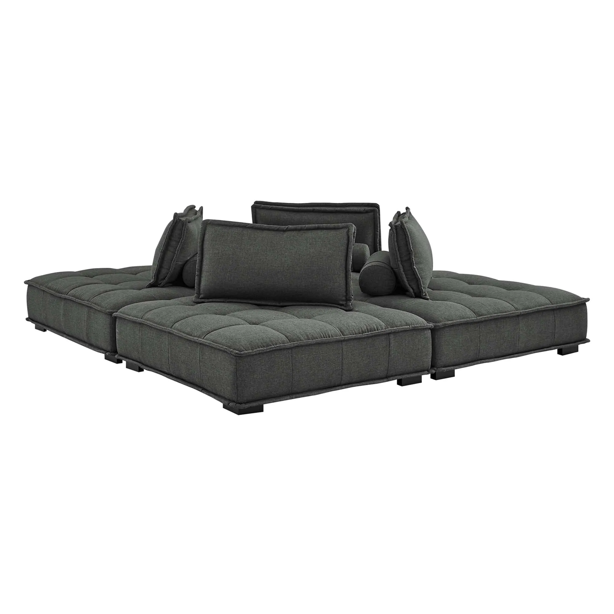 Saunter 4-Piece Tufted Fabric Fabric Sectional Sofa by Modway