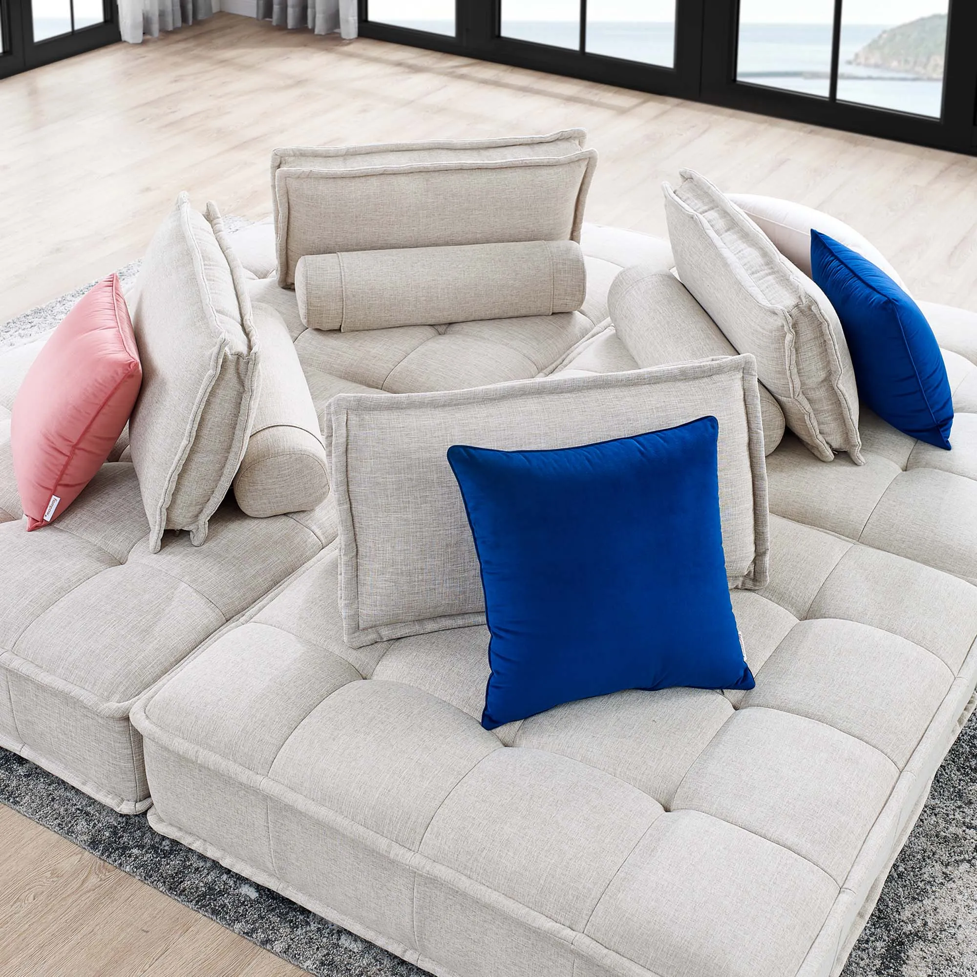 Saunter 4-Piece Tufted Fabric Fabric Sectional Sofa by Modway