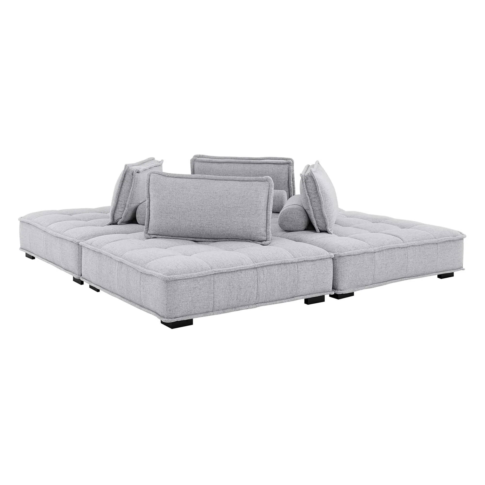 Saunter 4-Piece Tufted Fabric Fabric Sectional Sofa by Modway