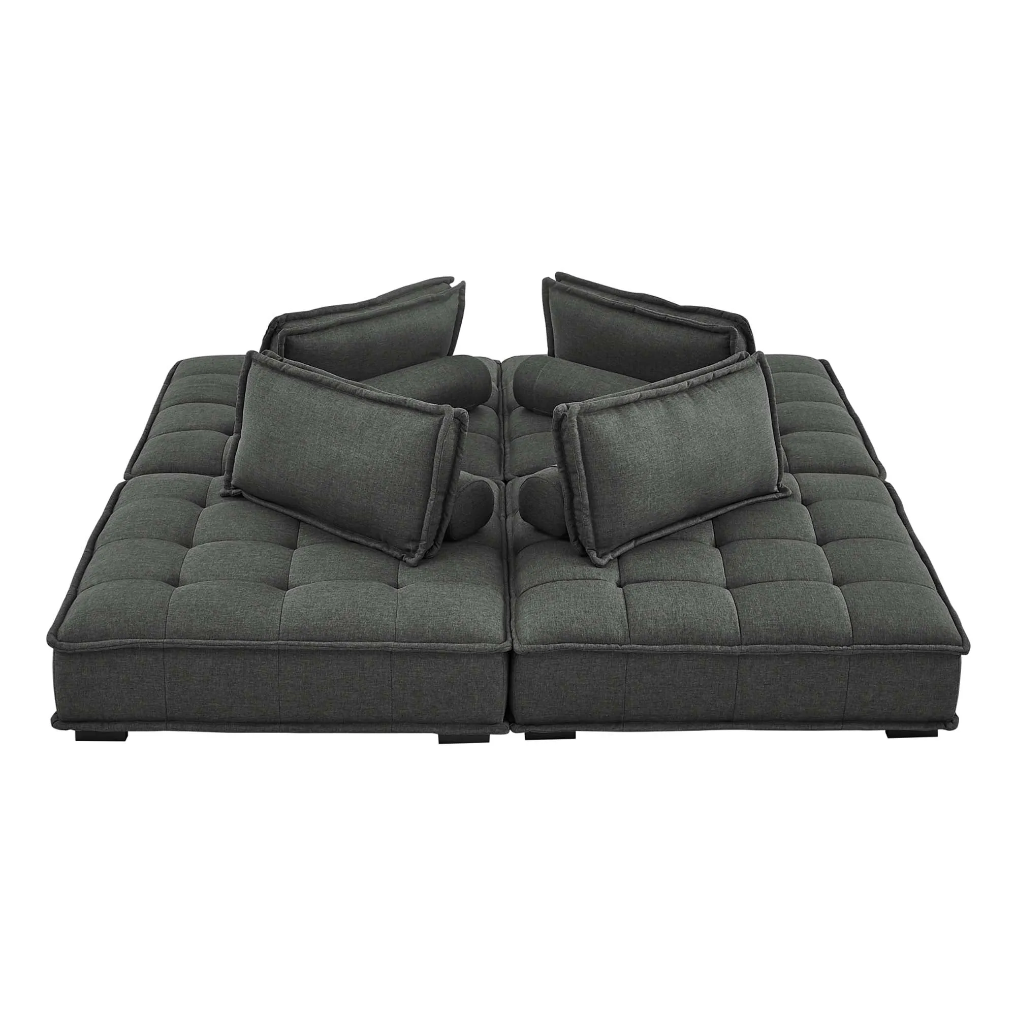 Saunter 4-Piece Tufted Fabric Fabric Sectional Sofa by Modway