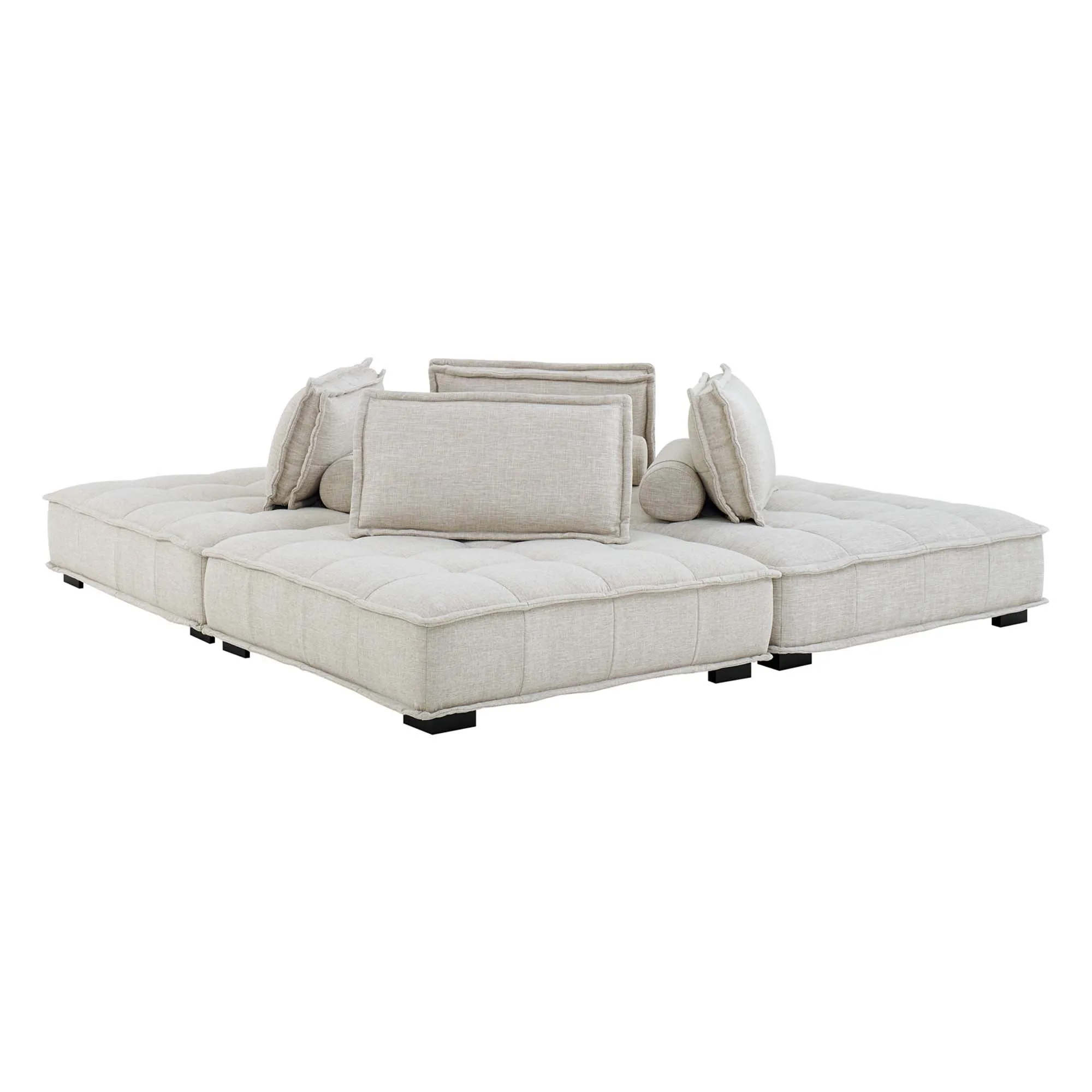 Saunter 4-Piece Tufted Fabric Fabric Sectional Sofa by Modway