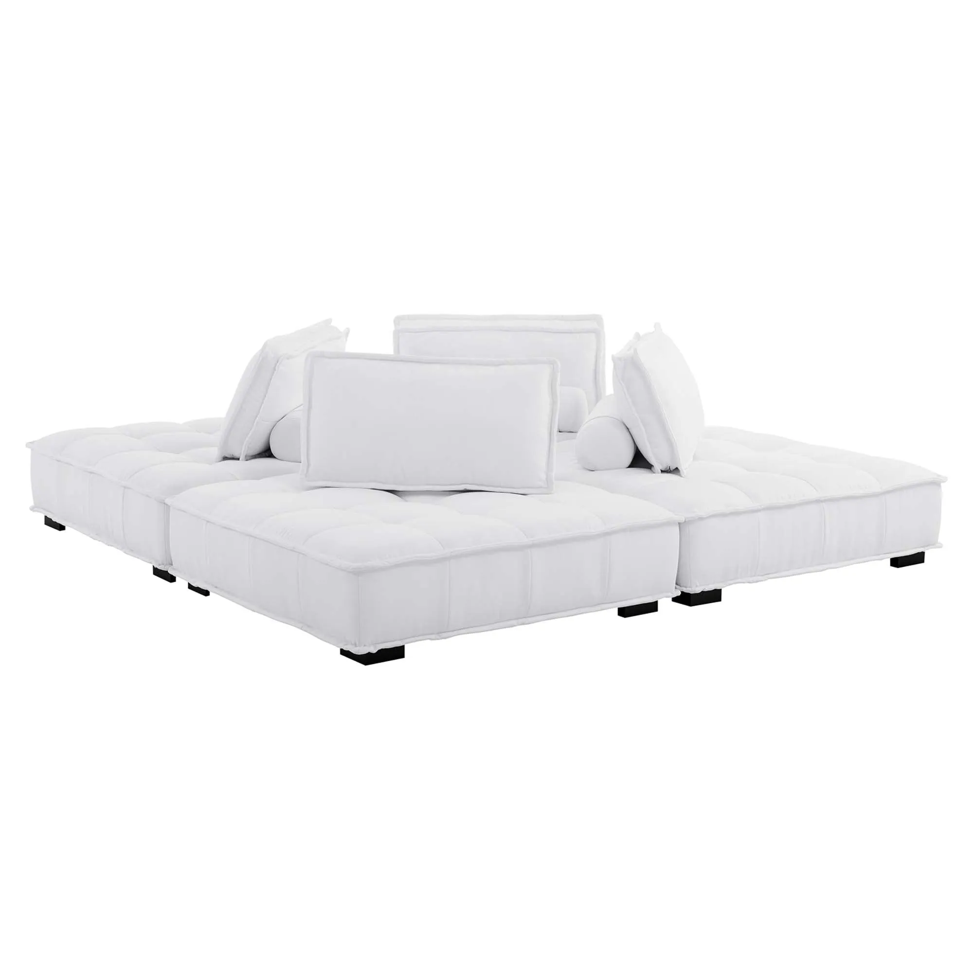 Saunter 4-Piece Tufted Fabric Fabric Sectional Sofa by Modway