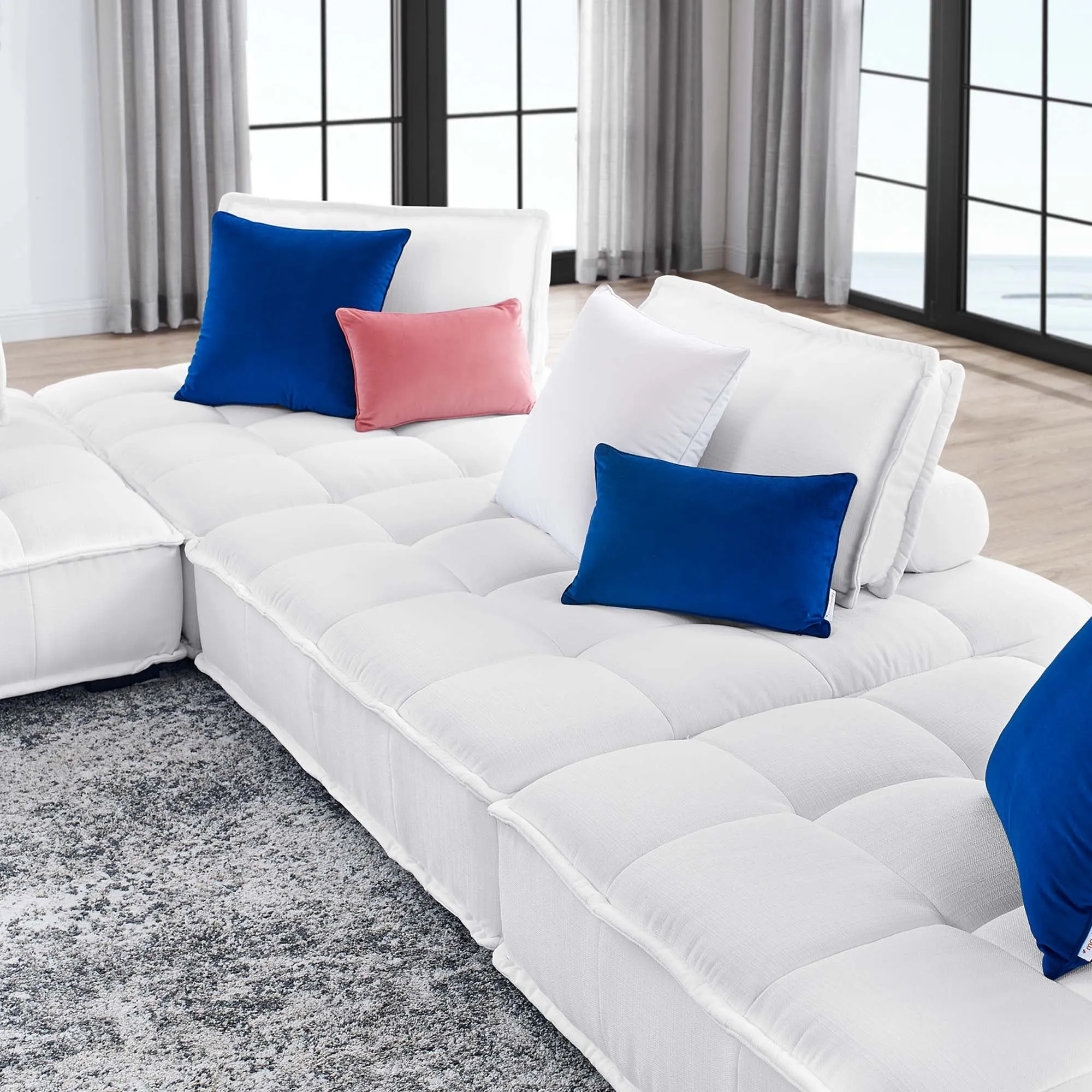 Saunter 4-Piece Tufted Fabric Fabric Sectional Sofa by Modway