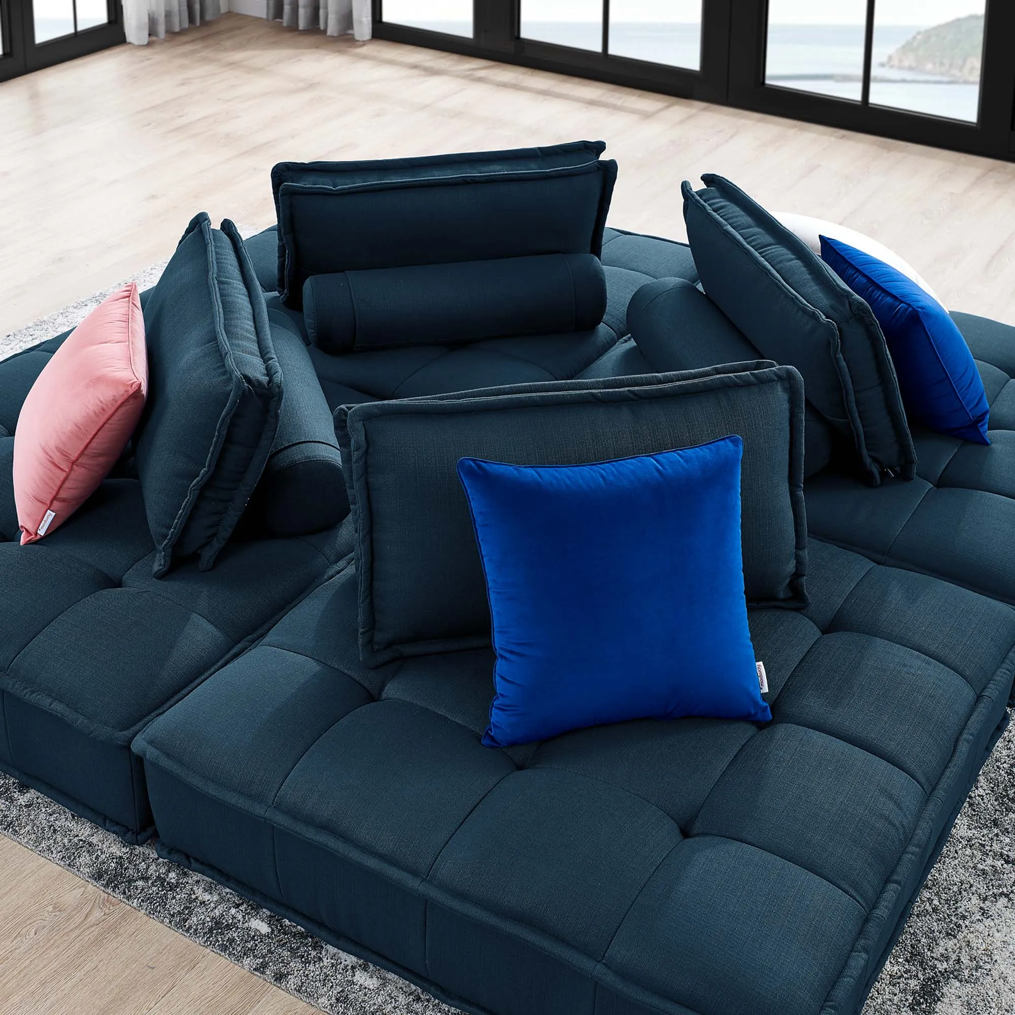 Saunter 4-Piece Tufted Fabric Fabric Sectional Sofa by Modway