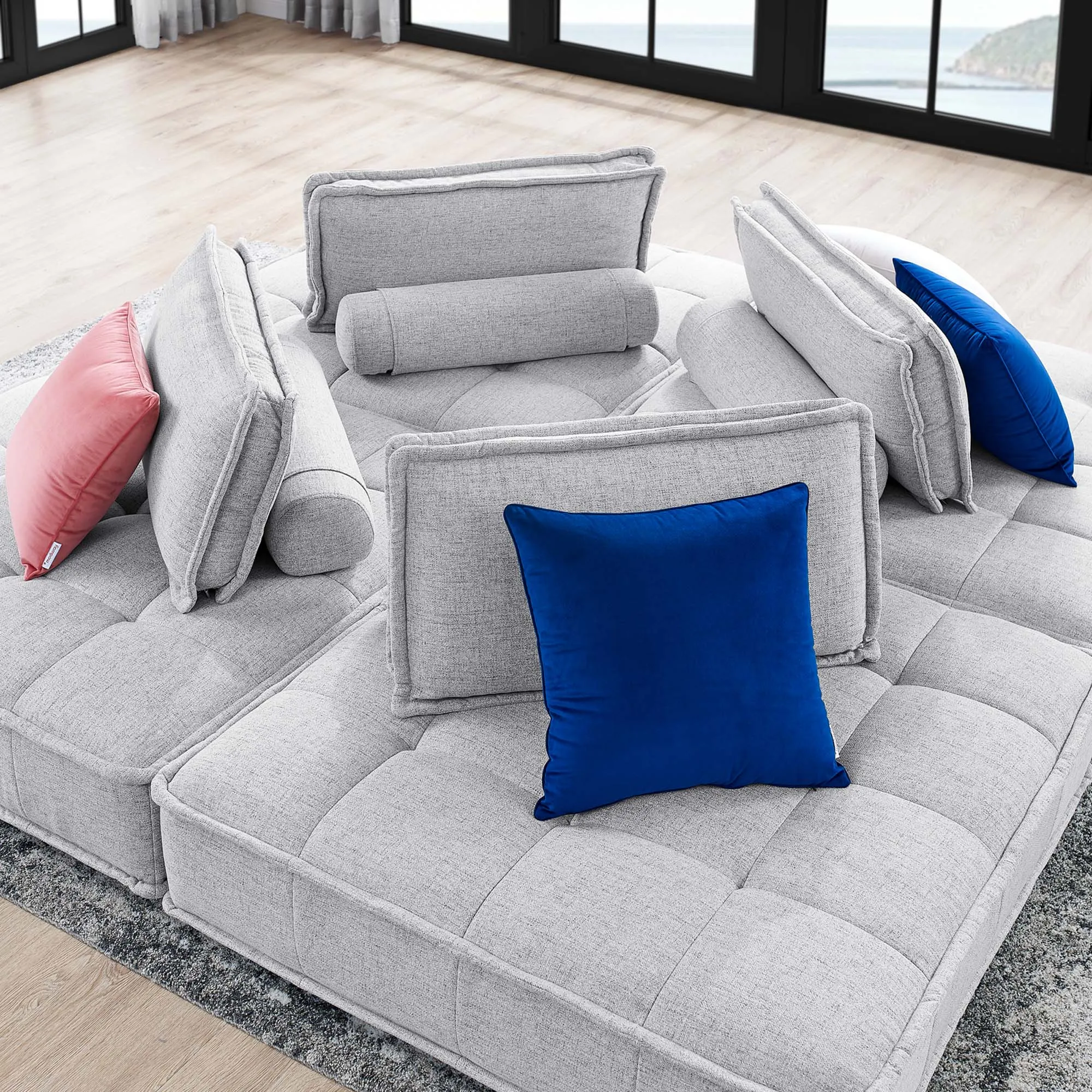 Saunter 4-Piece Tufted Fabric Fabric Sectional Sofa by Modway