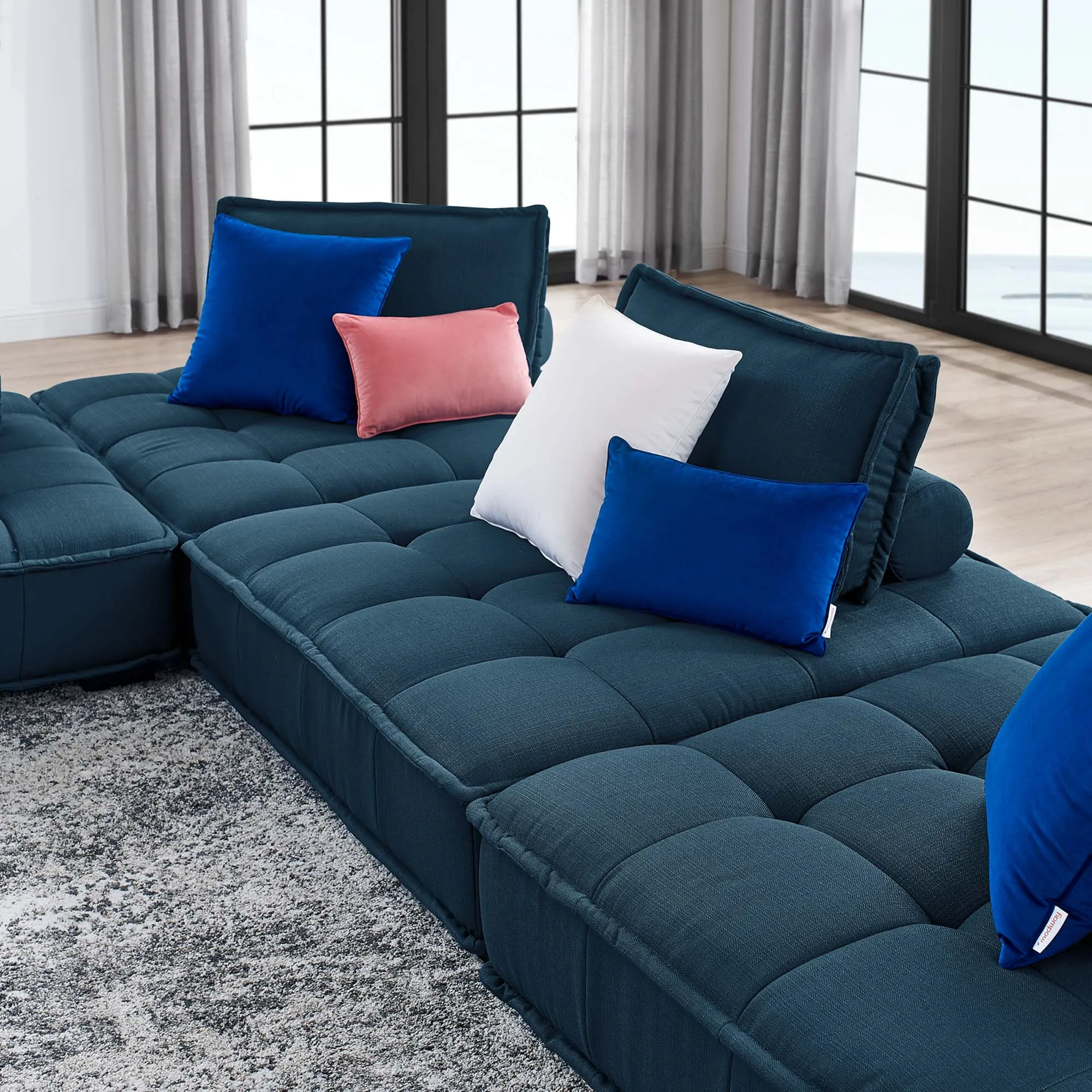 Saunter 4-Piece Tufted Fabric Fabric Sectional Sofa by Modway