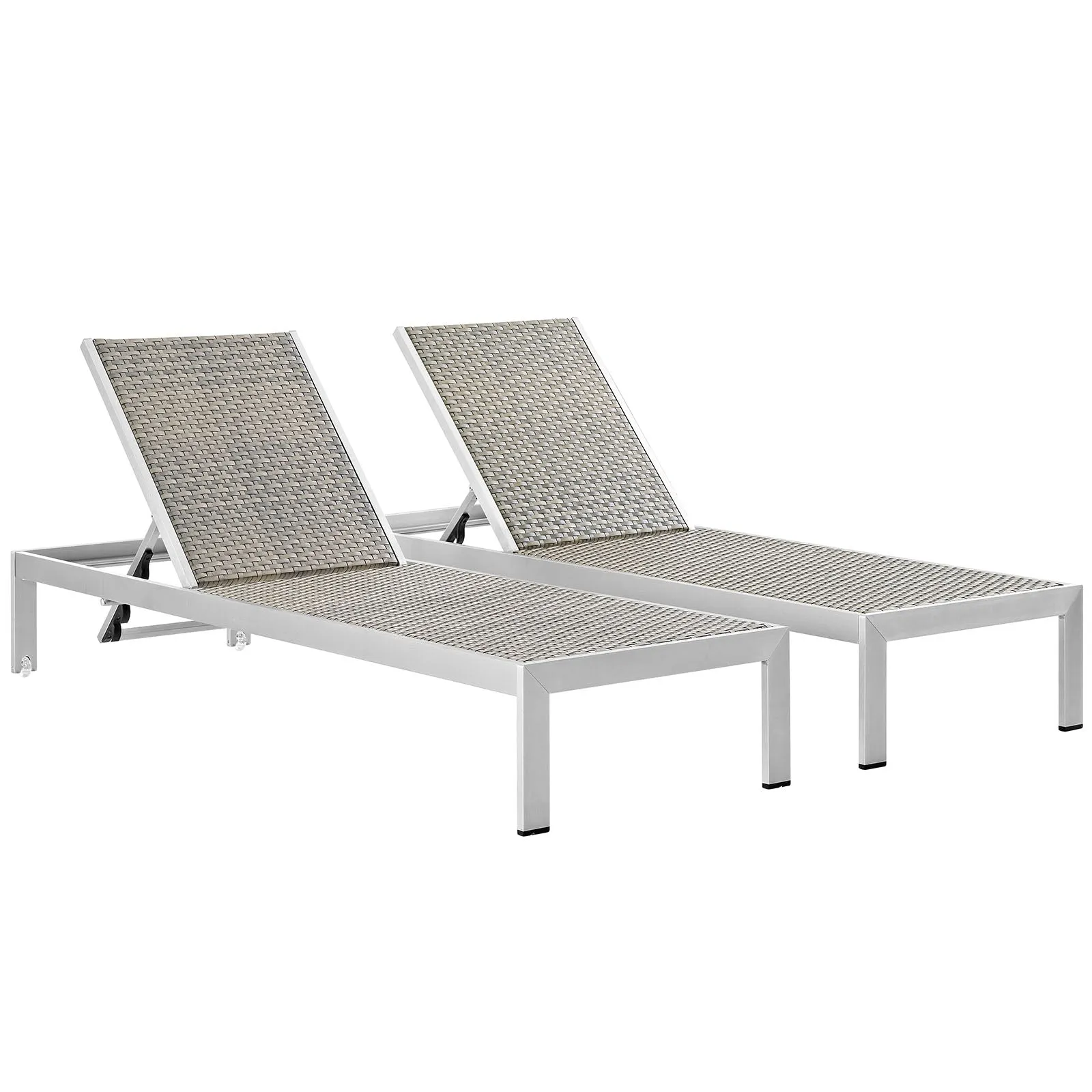 Shore Chaise Outdoor Patio Aluminum Set of 2 by Modway
