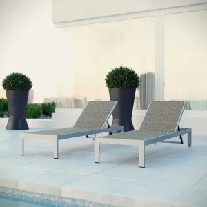 Shore Chaise Outdoor Patio Aluminum Set of 2 by Modway