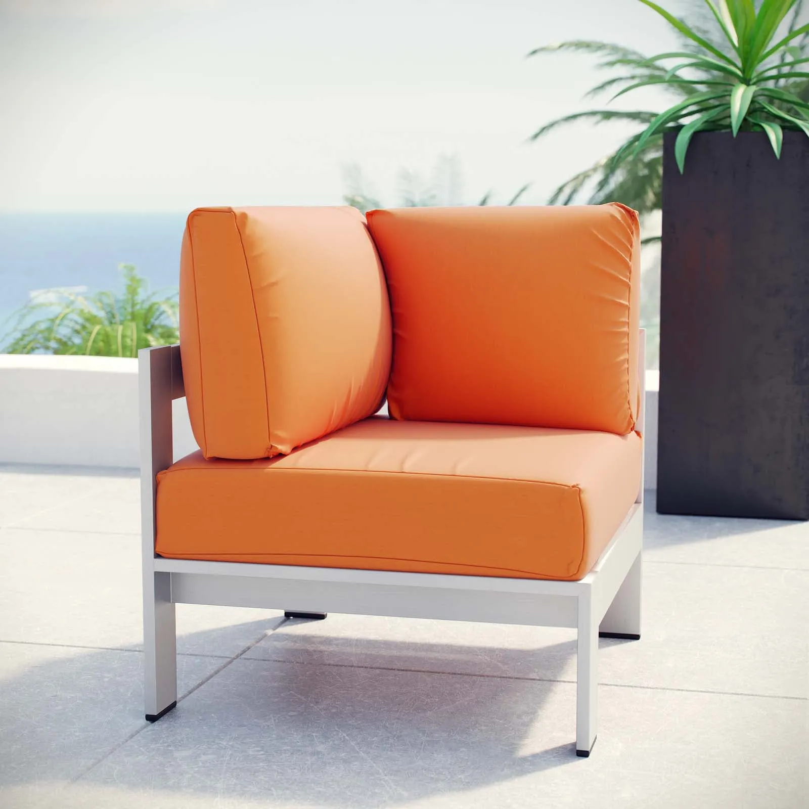 Shore Outdoor Patio Aluminum Corner Sofa by Modway