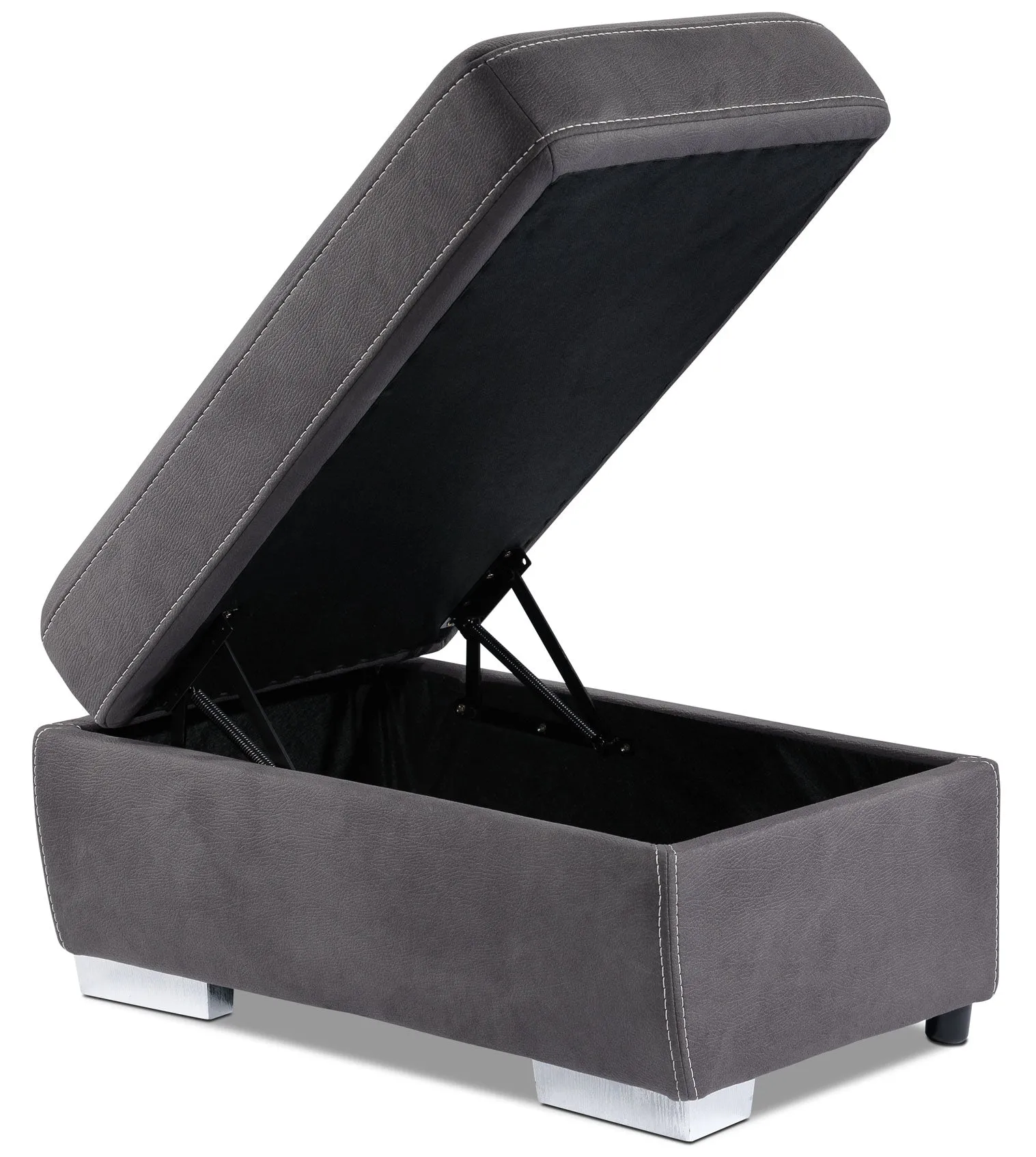 Simone 3-Piece Sectional with Right-Facing Pop-Up Bed - Charcoal