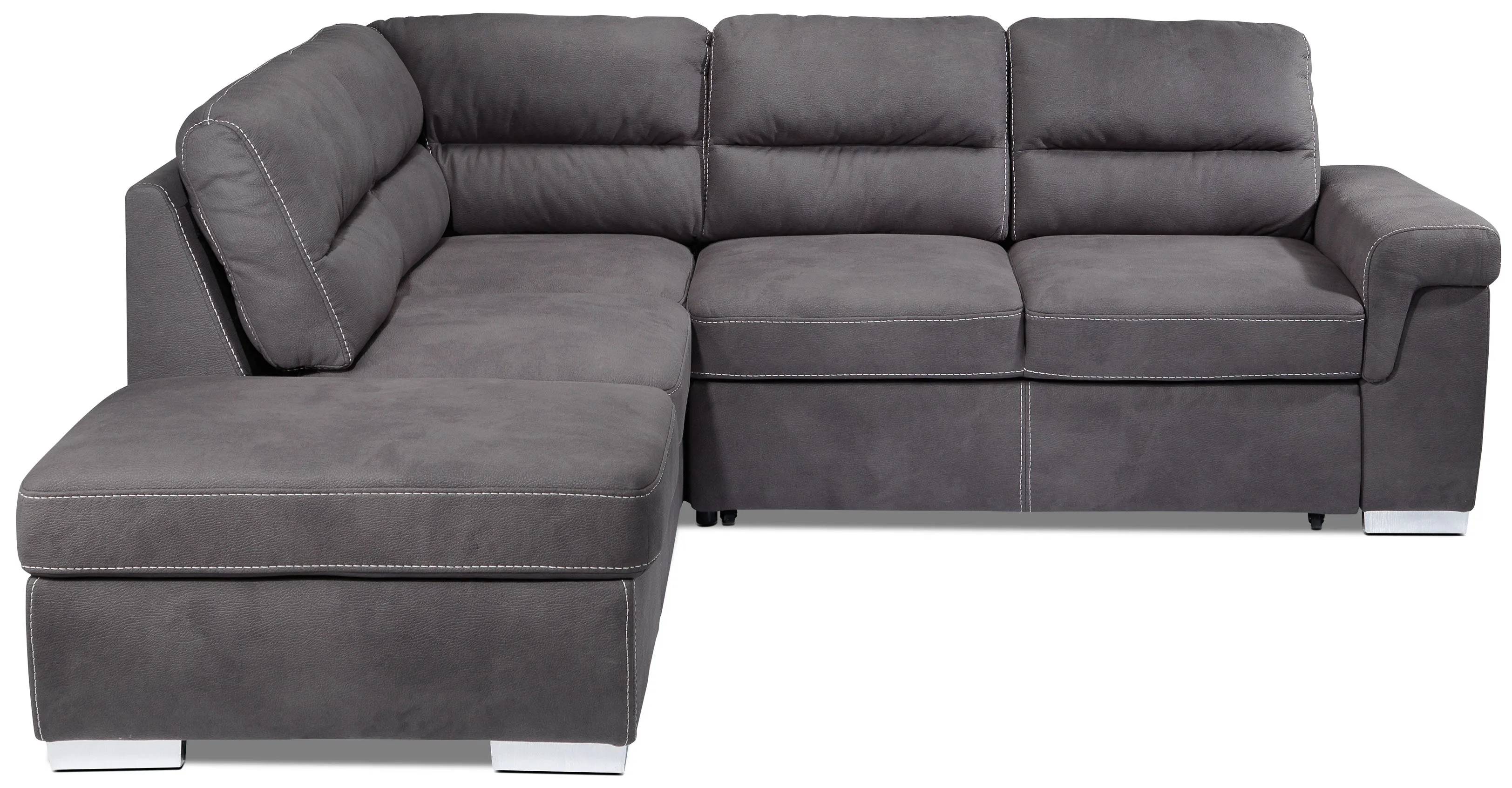 Simone 3-Piece Sectional with Right-Facing Pop-Up Bed - Charcoal