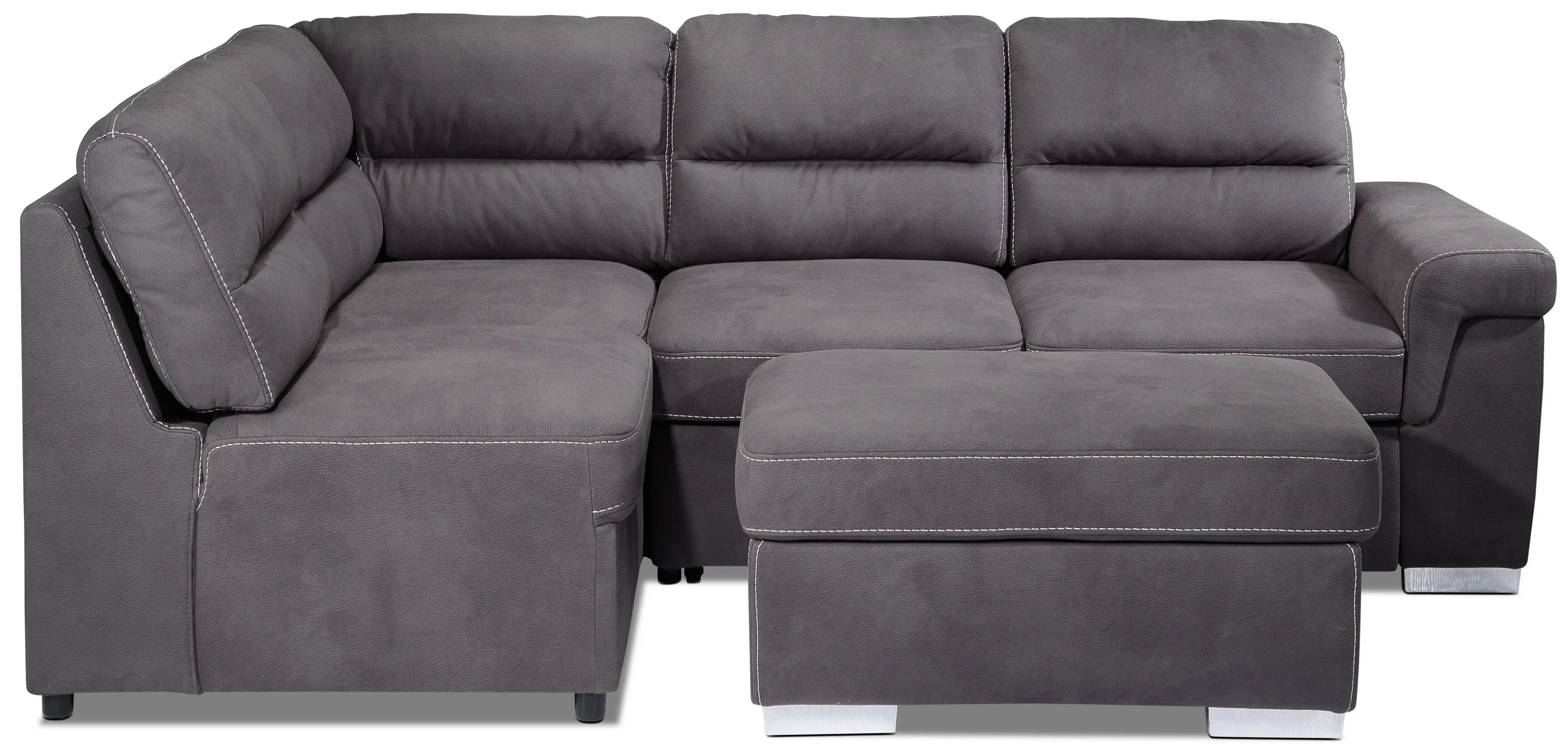 Simone 3-Piece Sectional with Right-Facing Pop-Up Bed - Charcoal
