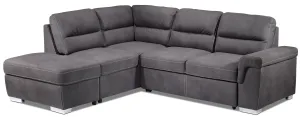 Simone 3-Piece Sectional with Right-Facing Pop-Up Bed - Charcoal