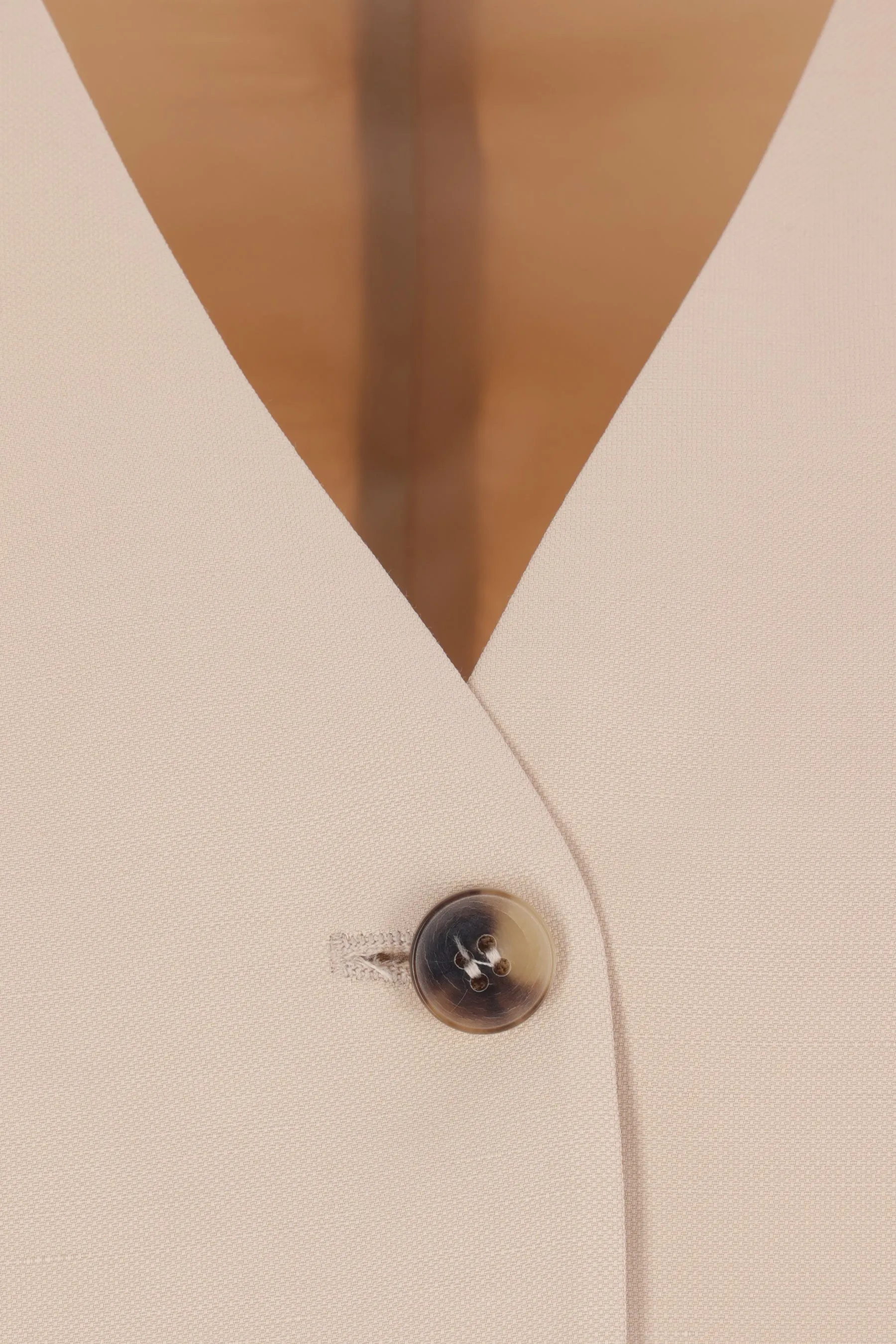 single-breasted vest in linen and viscose fabric