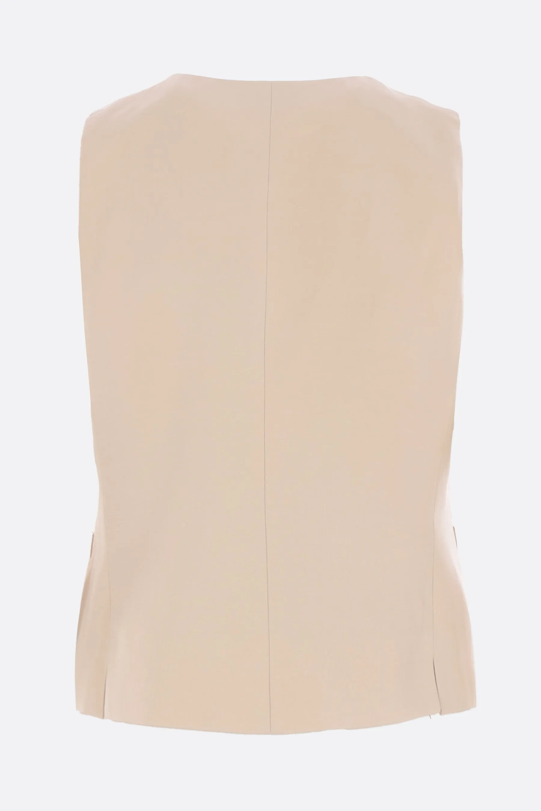 single-breasted vest in linen and viscose fabric
