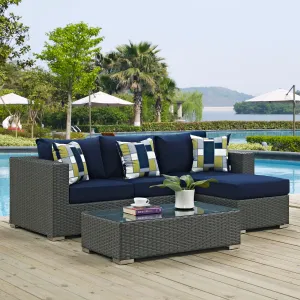 Sojourn 3 Piece Outdoor Patio Sunbrella® Sectional Set by Modway