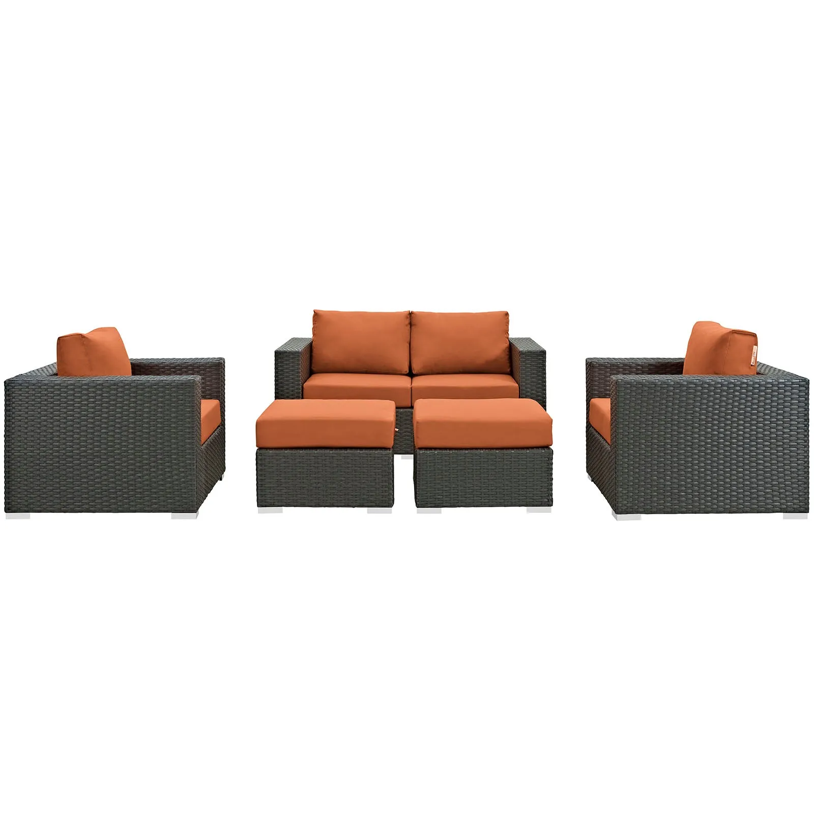 Sojourn 5 Piece Outdoor Patio Sunbrella® Sectional Set by Modway