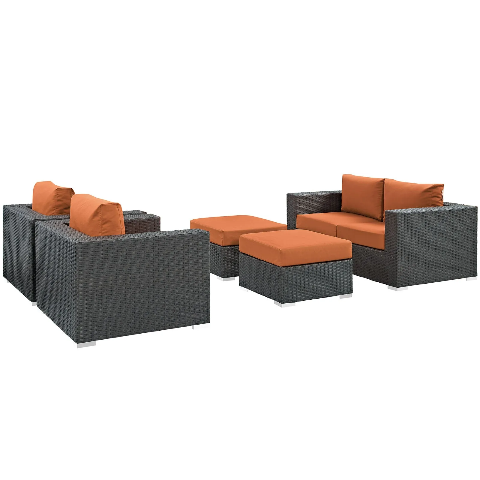 Sojourn 5 Piece Outdoor Patio Sunbrella® Sectional Set by Modway