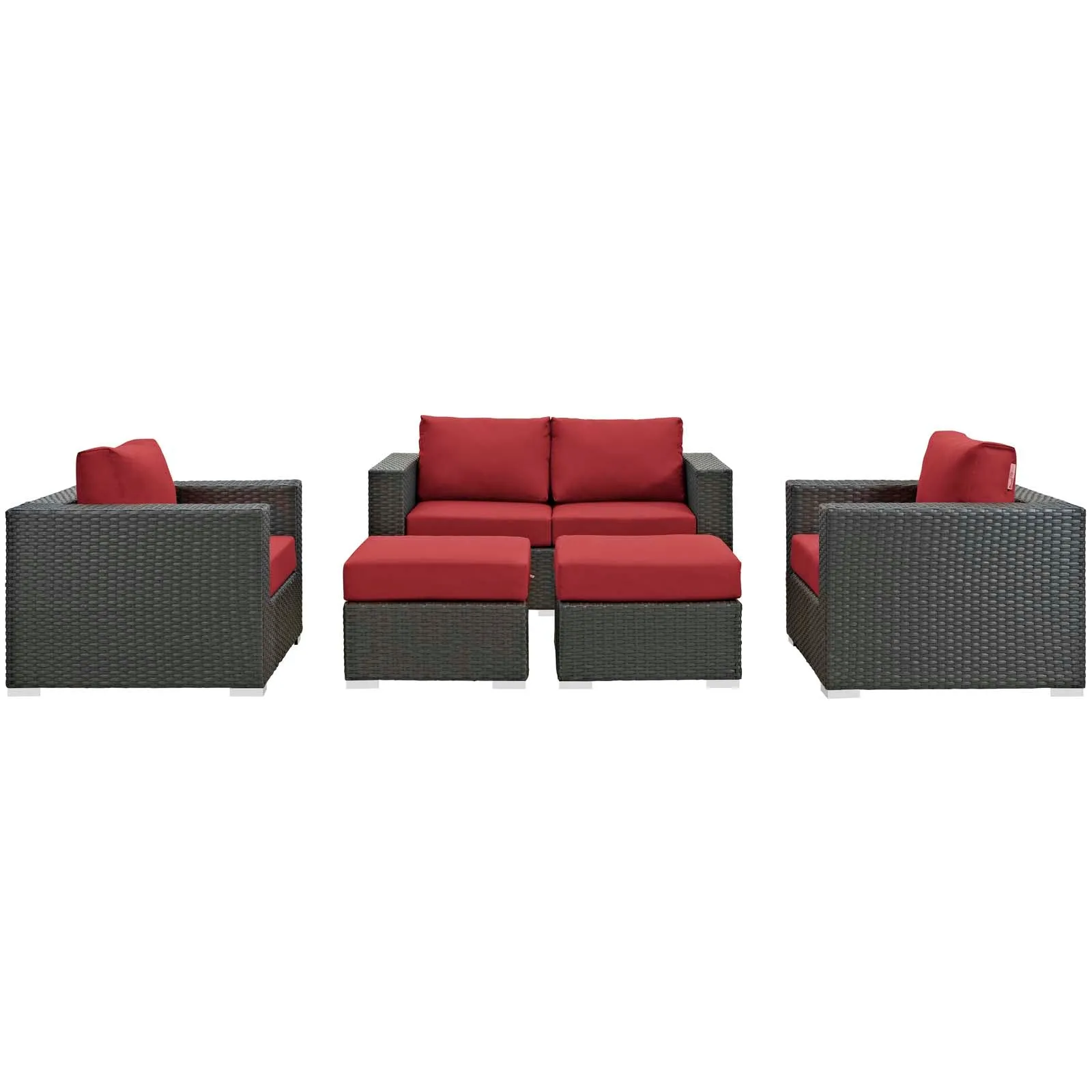 Sojourn 5 Piece Outdoor Patio Sunbrella® Sectional Set by Modway