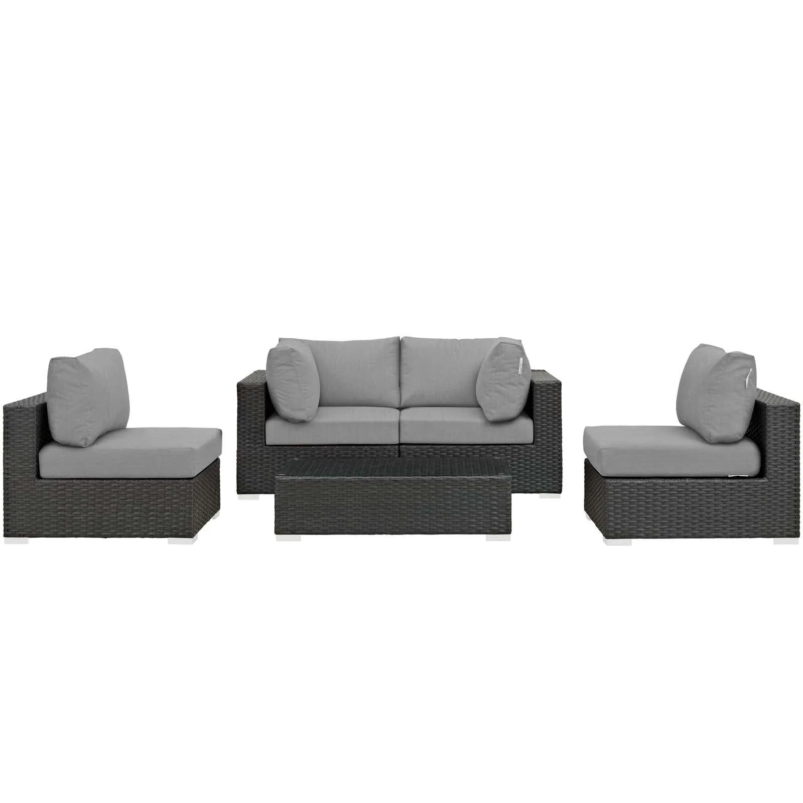 Sojourn 5 Piece Outdoor Patio Sunbrella® Sectional Set by Modway