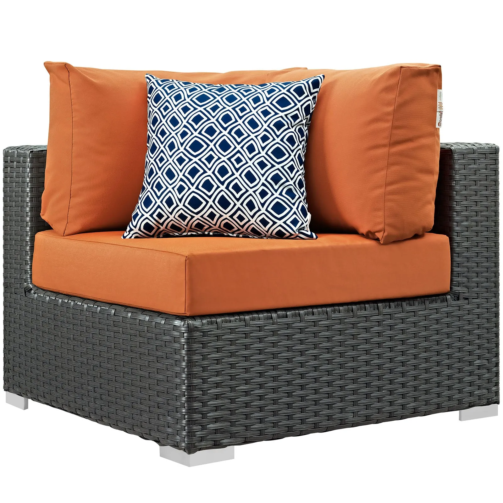 Sojourn 5 Piece Outdoor Patio Sunbrella® Sectional Set by Modway