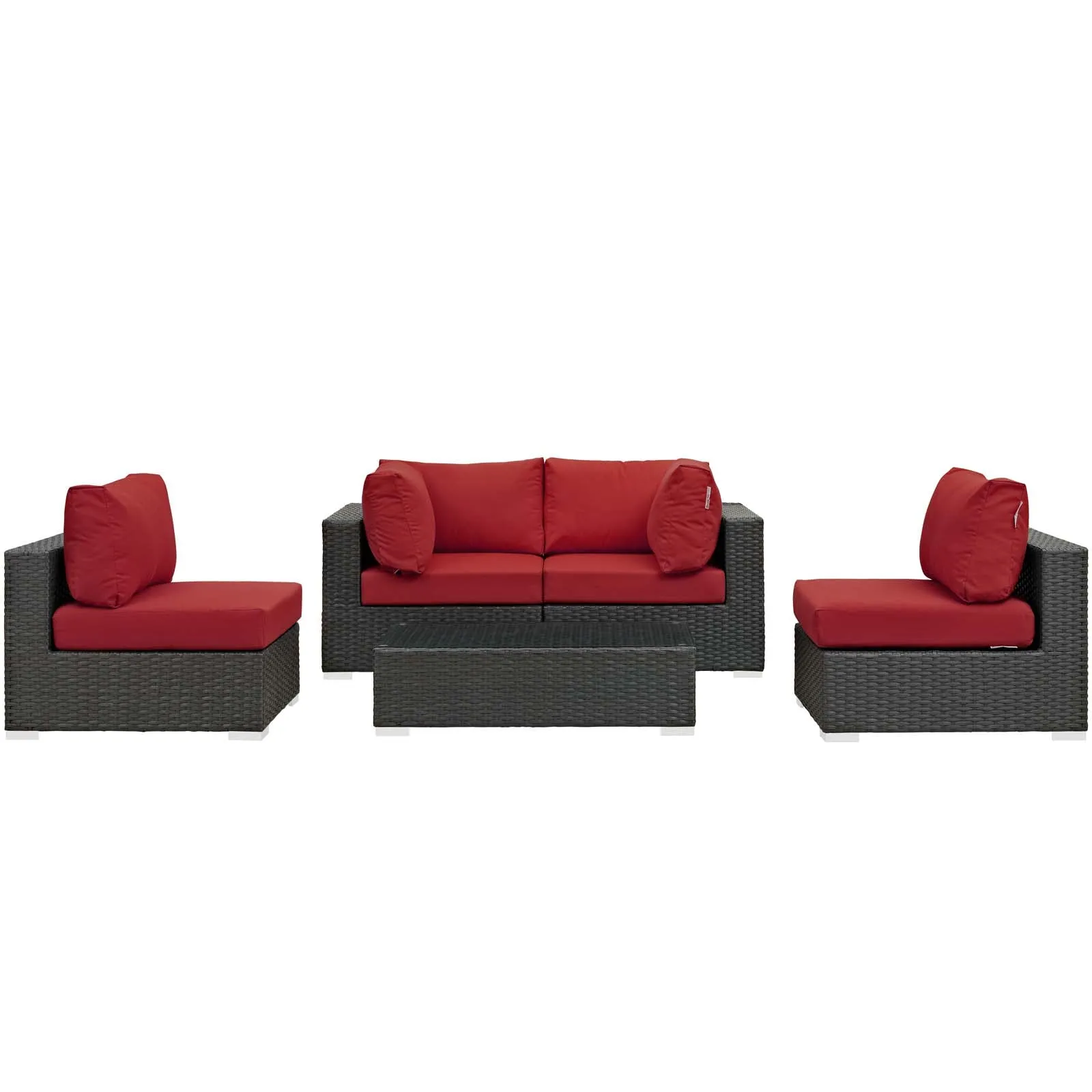 Sojourn 5 Piece Outdoor Patio Sunbrella® Sectional Set by Modway