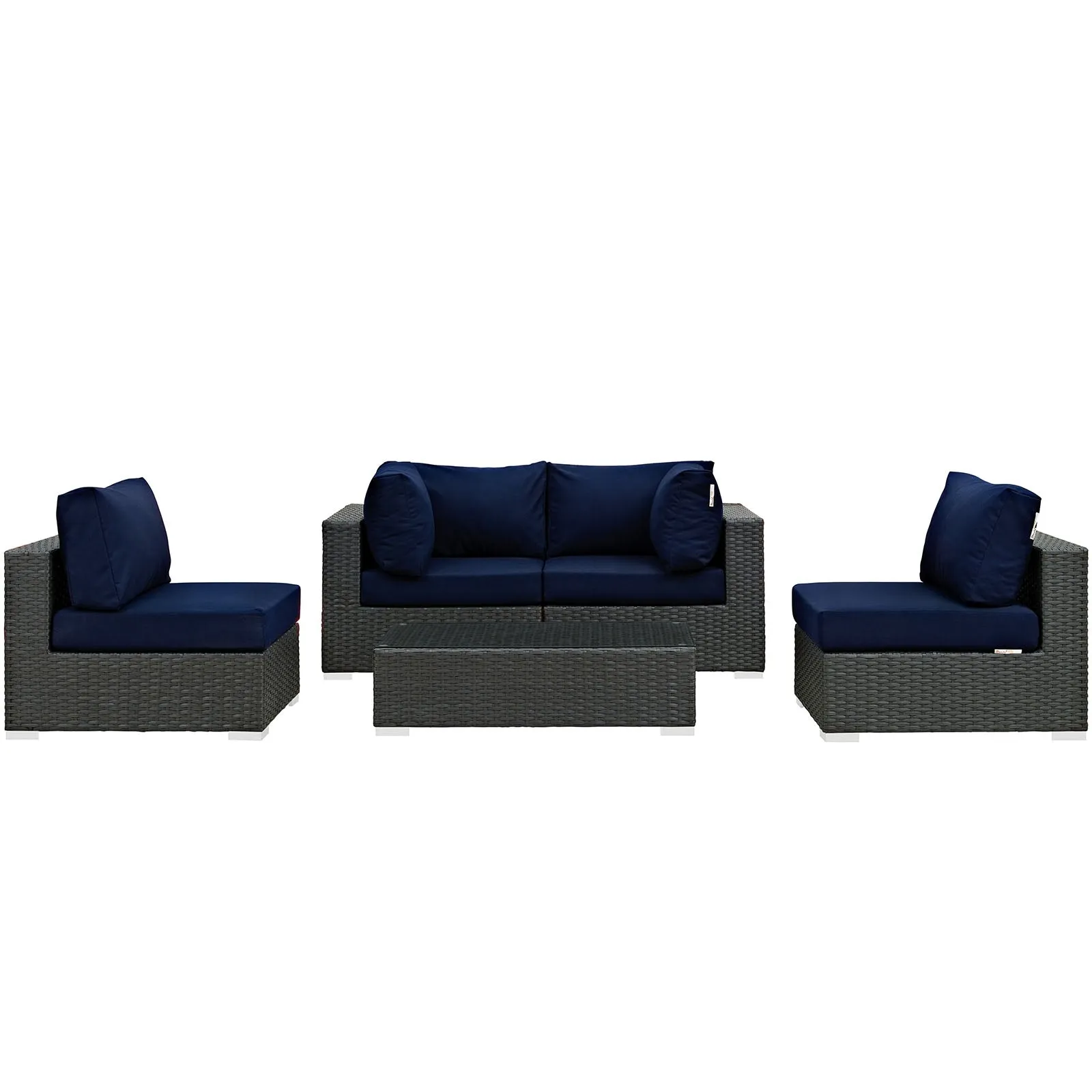 Sojourn 5 Piece Outdoor Patio Sunbrella® Sectional Set by Modway