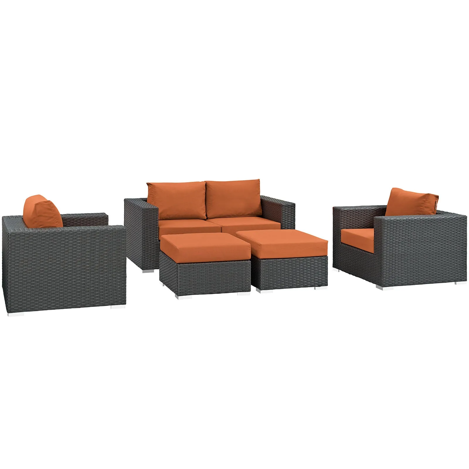 Sojourn 5 Piece Outdoor Patio Sunbrella® Sectional Set by Modway
