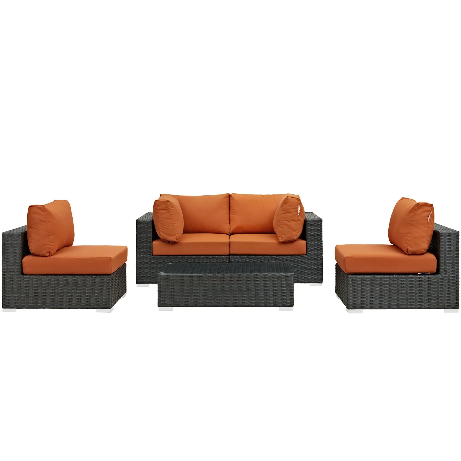 Sojourn 5 Piece Outdoor Patio Sunbrella® Sectional Set by Modway