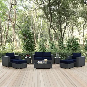 Sojourn 8 Piece Outdoor Patio Sunbrella® Sectional Set by Modway