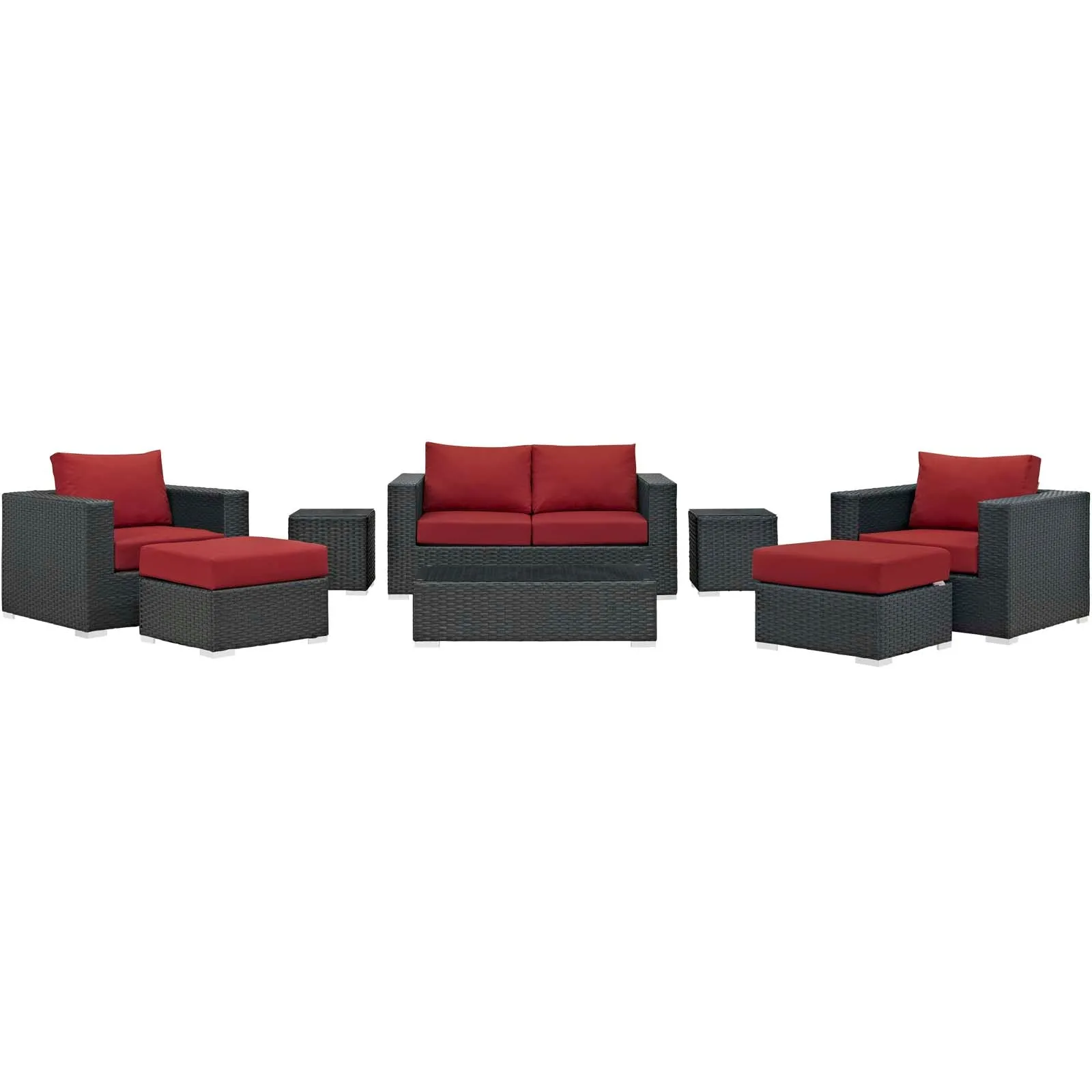Sojourn 8 Piece Outdoor Patio Sunbrella® Sectional Set by Modway