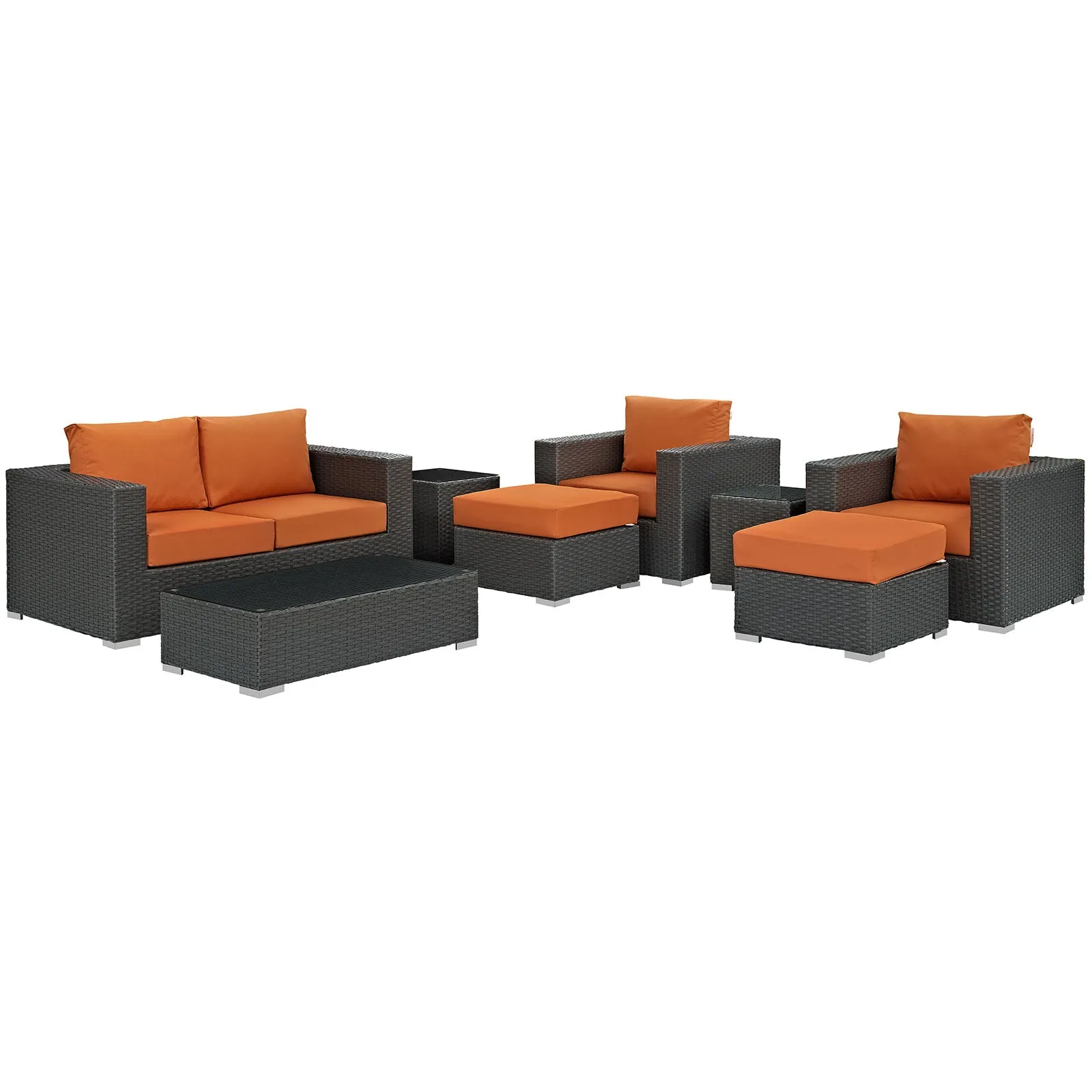 Sojourn 8 Piece Outdoor Patio Sunbrella® Sectional Set by Modway