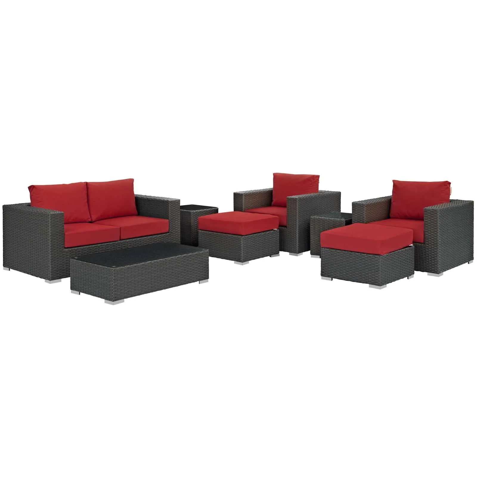 Sojourn 8 Piece Outdoor Patio Sunbrella® Sectional Set by Modway