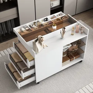 Streamdale 43" Multi-Functional Storage Island Cabinet with Drawers & Shelves