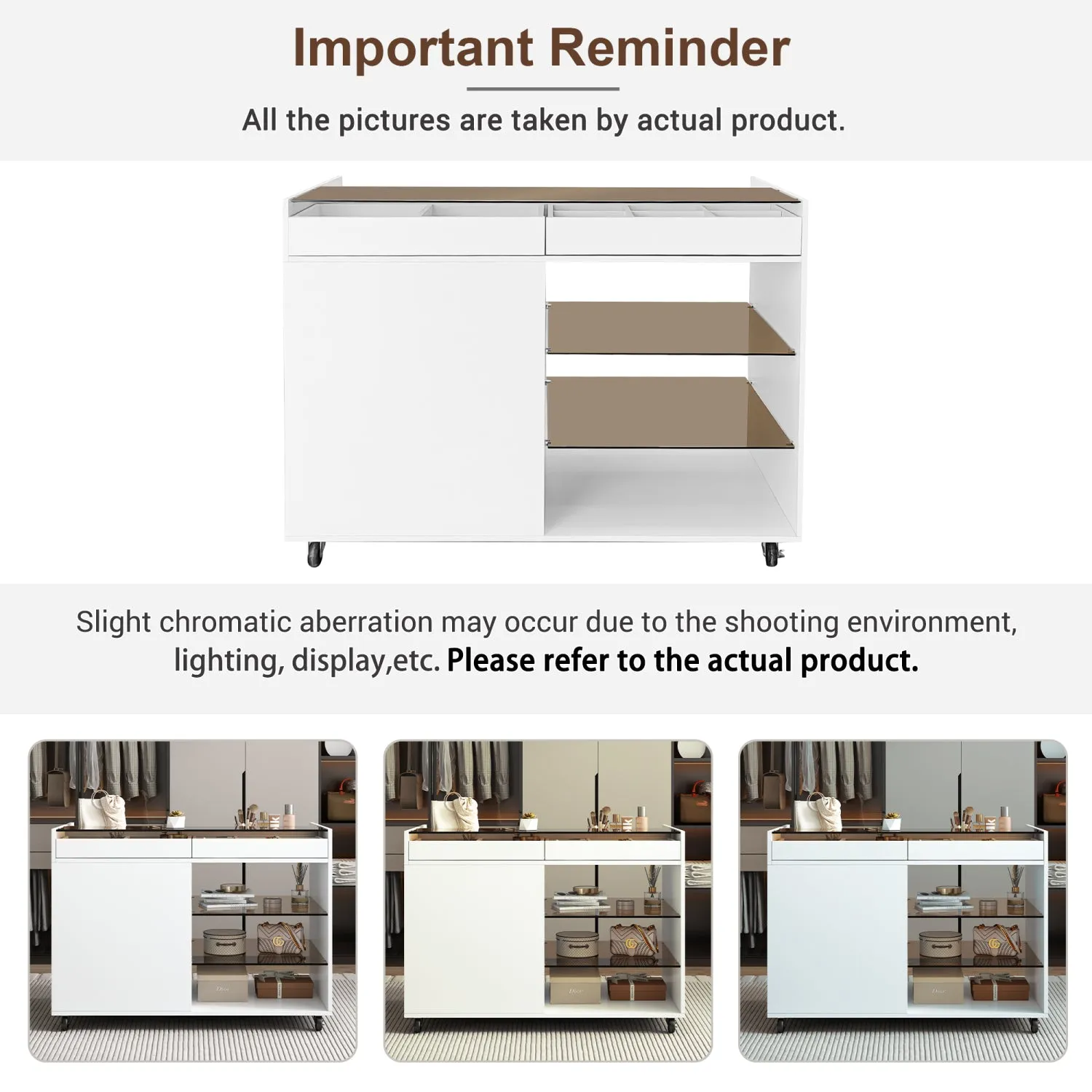 Streamdale 43" Multi-Functional Storage Island Cabinet with Drawers & Shelves