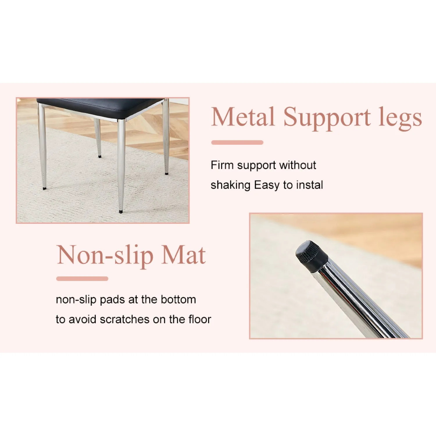 Streamdale Black PU Comfort Dining Chairs (Set of 8)