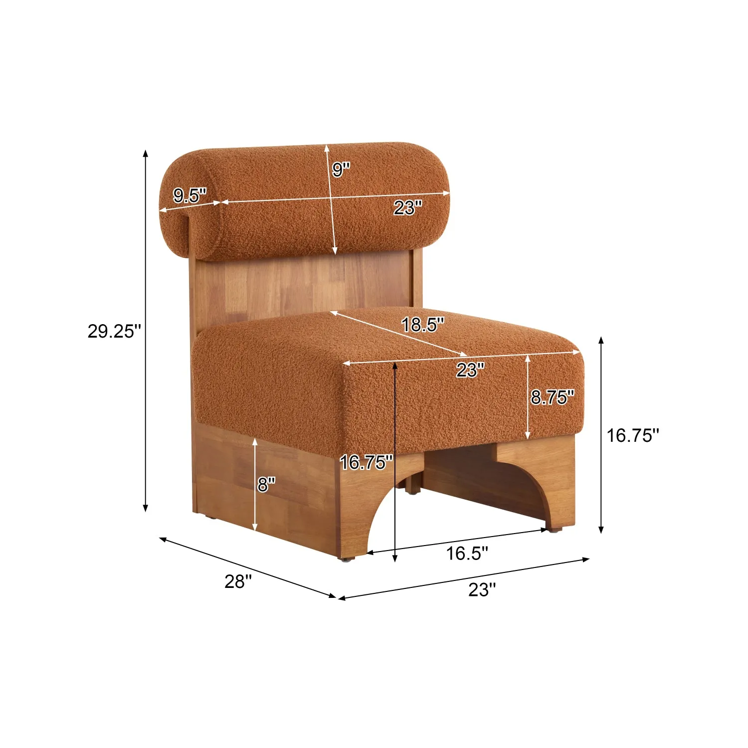 Streamdale Boucle Lounge Chairs (Set of 2) - Wood Frame, Rolled Back