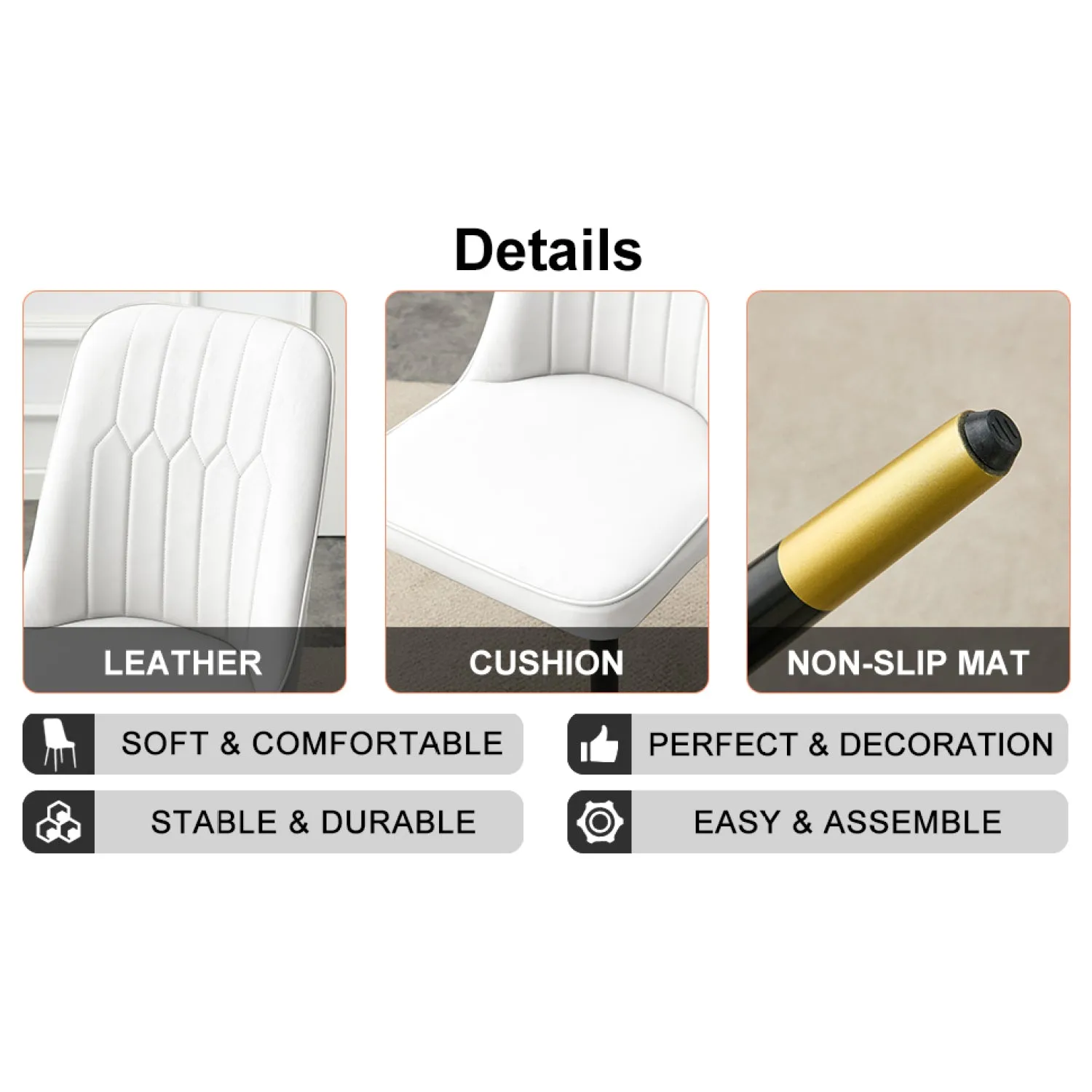 Streamdale Modern Dining Set: Table & 4 PU Leather Chairs