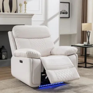 Streamdale Power recliner with LED Strip WHITE color