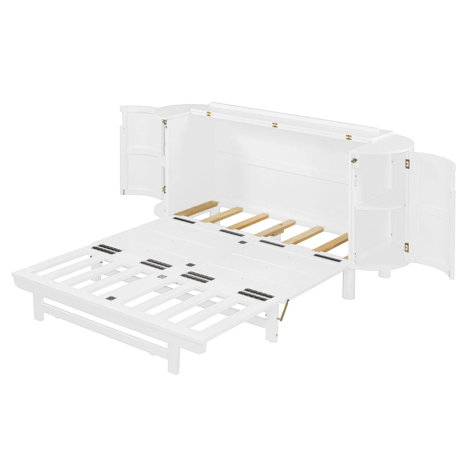 Streamdale Queen Murphy Bed with Hidden Storage & Modern Woven Design