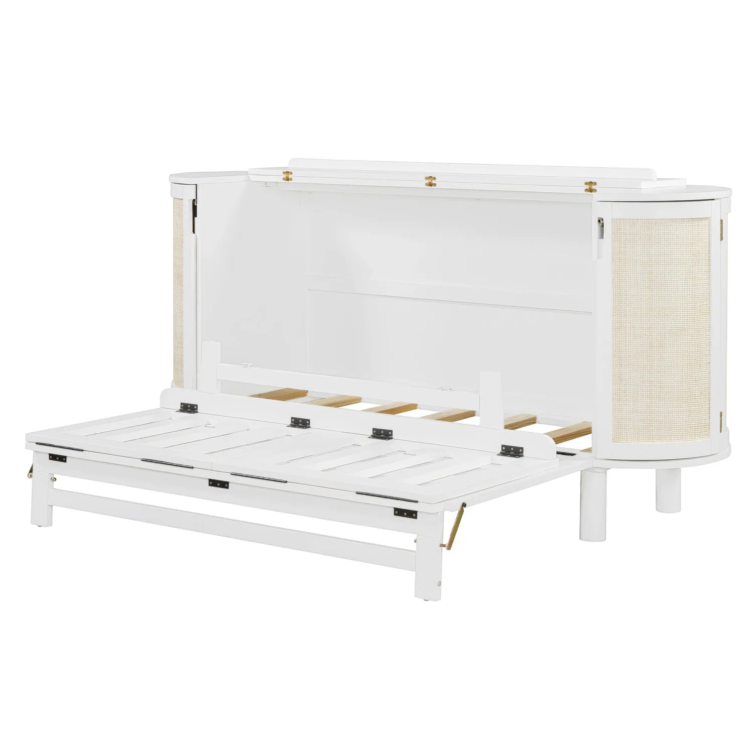 Streamdale Queen Murphy Bed with Hidden Storage & Modern Woven Design